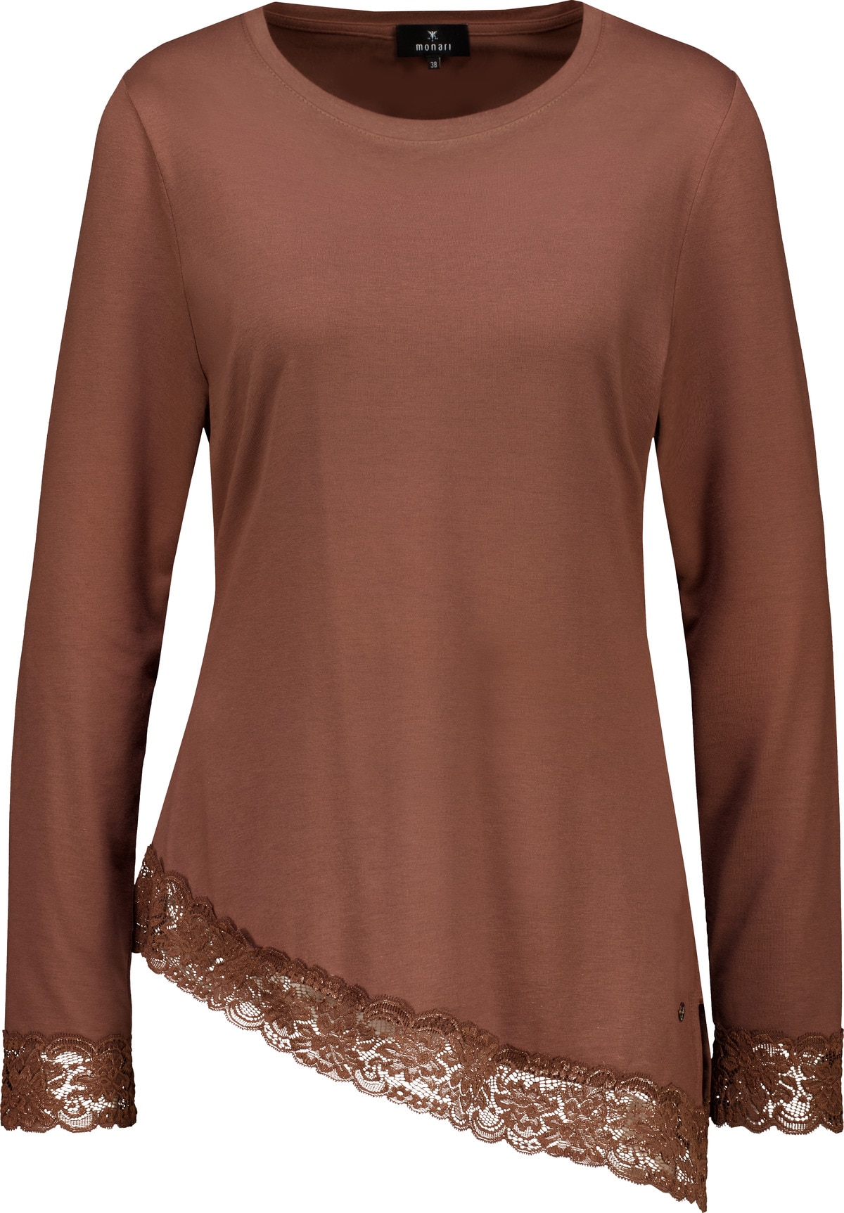 Monari Langarmshirt »Shirt Spitzensaum« Regular fit mit Spitzenkante