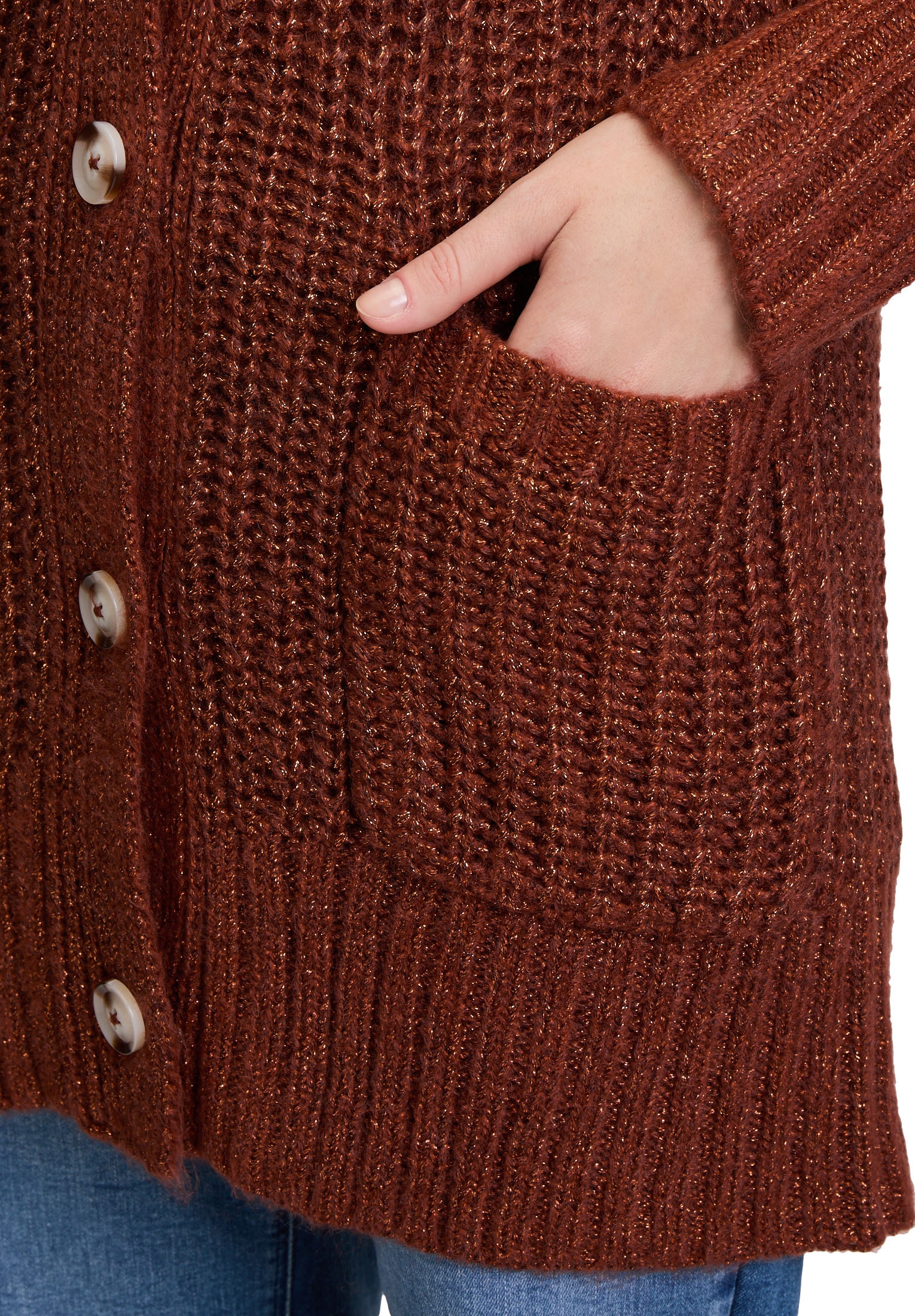 Cartoon Strickjacke »Cartoon Damen Strick-Cardigan mit V-Ausschnitt«, Struktur