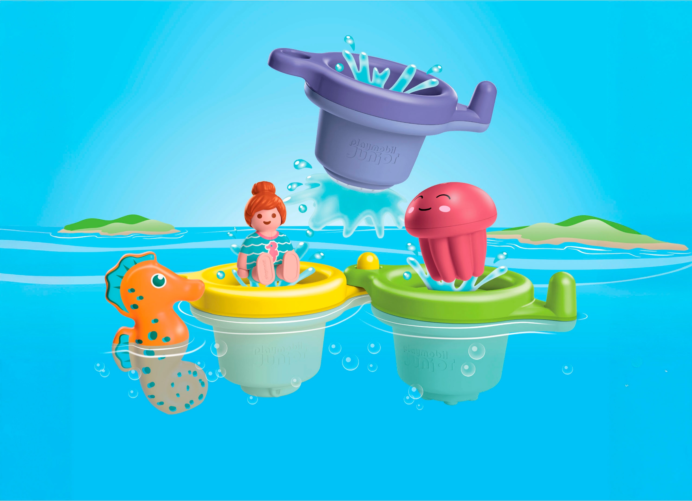 Playmobil® Konstruktions-Spielset »Schwimmbecher mit Wasserspaß (71776), Junior Aqua«, (6 St.), Badespielzeug; Made in Europe