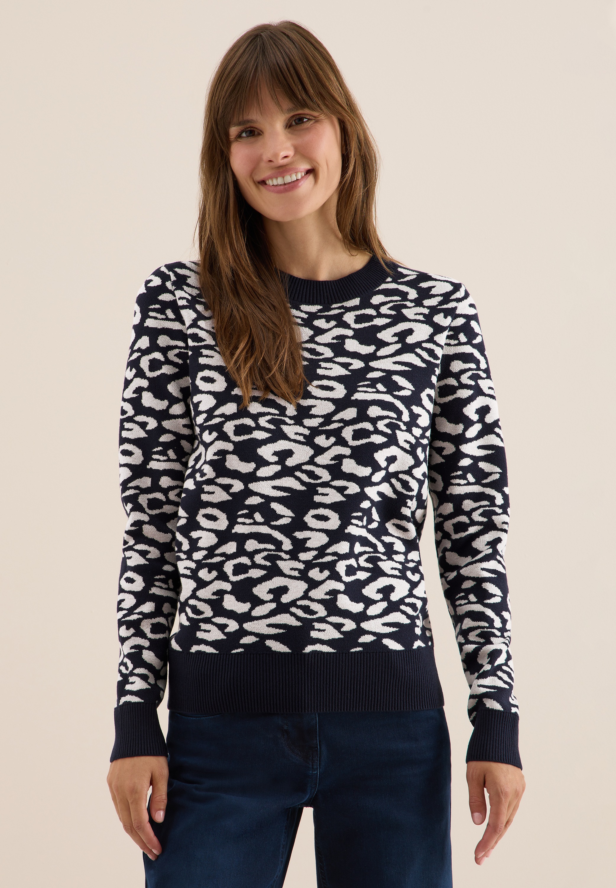 Cecil Strickpullover, mit Leomuster günstig online kaufen