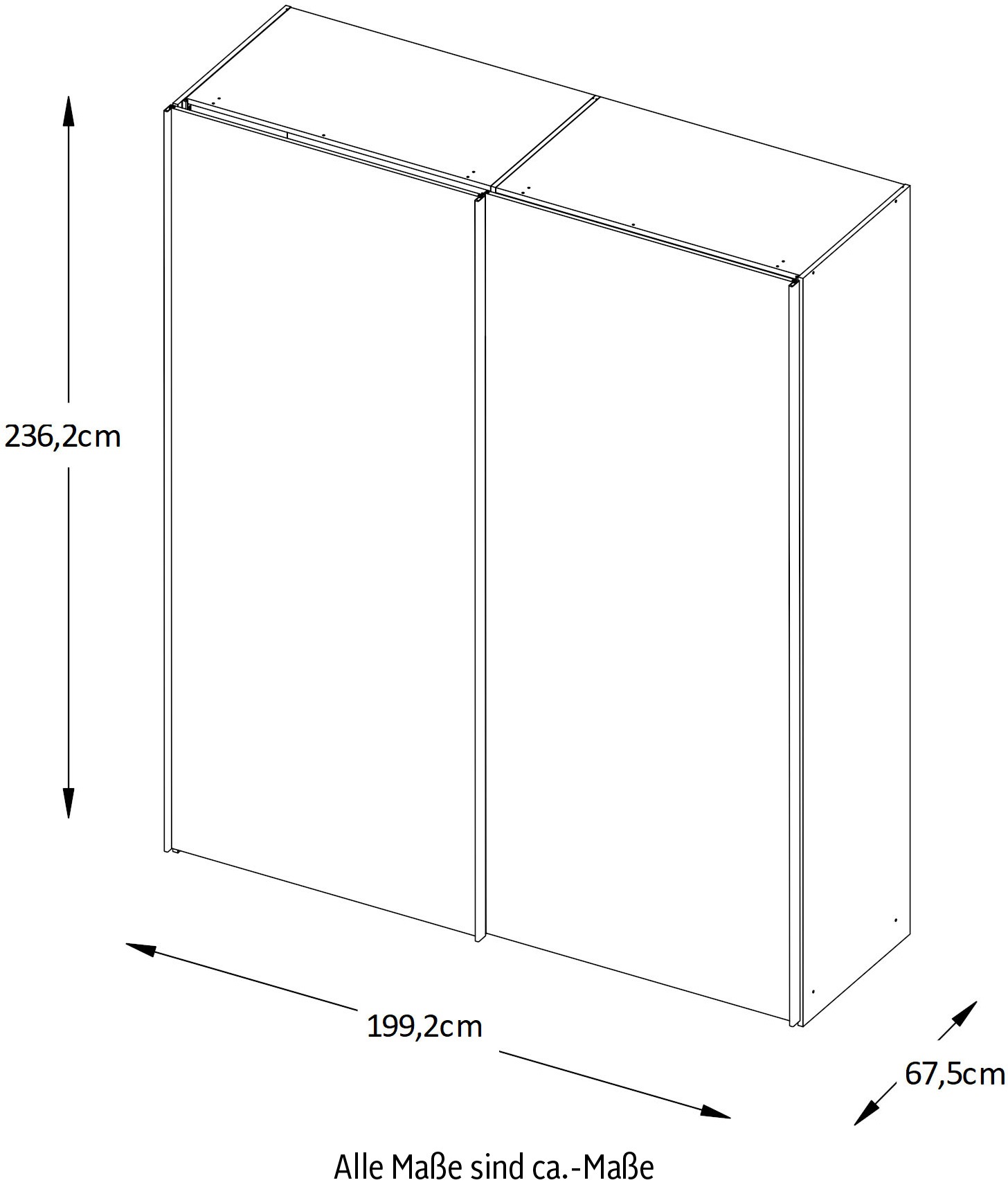 STAUD Schwebetürenschrank »Sonate Lucca mit Spiegel, Made in Germany«, Mit vier verschiedenen Ausstattungsvarianten
