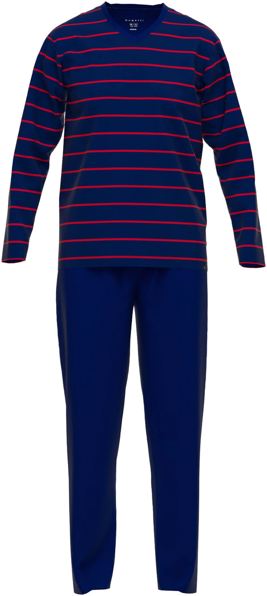 bugatti Pyjama 2 Stk. tlg., Rundhalsausschnitt, Langarm, lange Hose, Streif günstig online kaufen