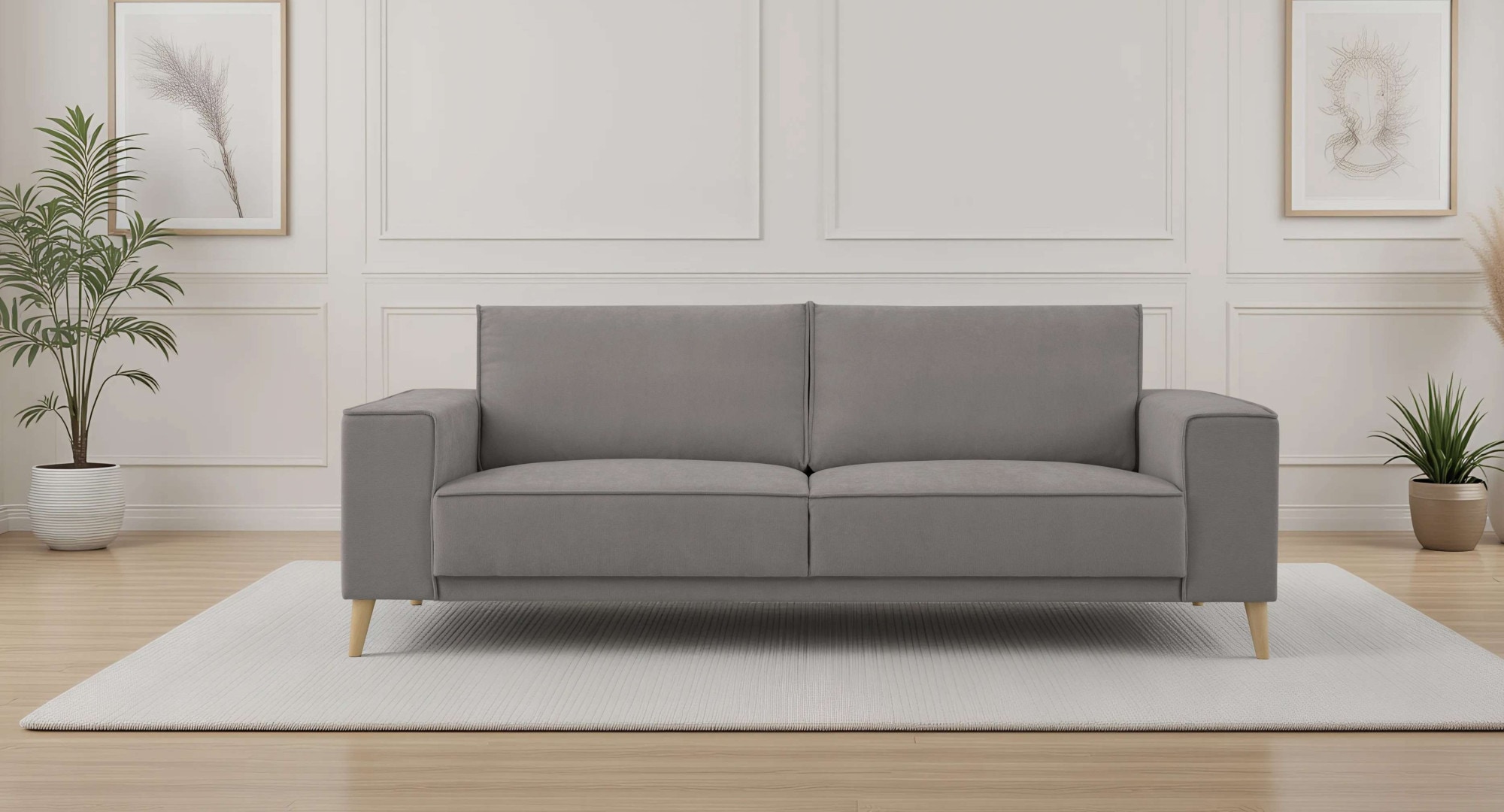 OTTO home 3-Sitzer "Oland Skandi, weicher Chenille-Stoff" 224 cm, Wellenunt günstig online kaufen