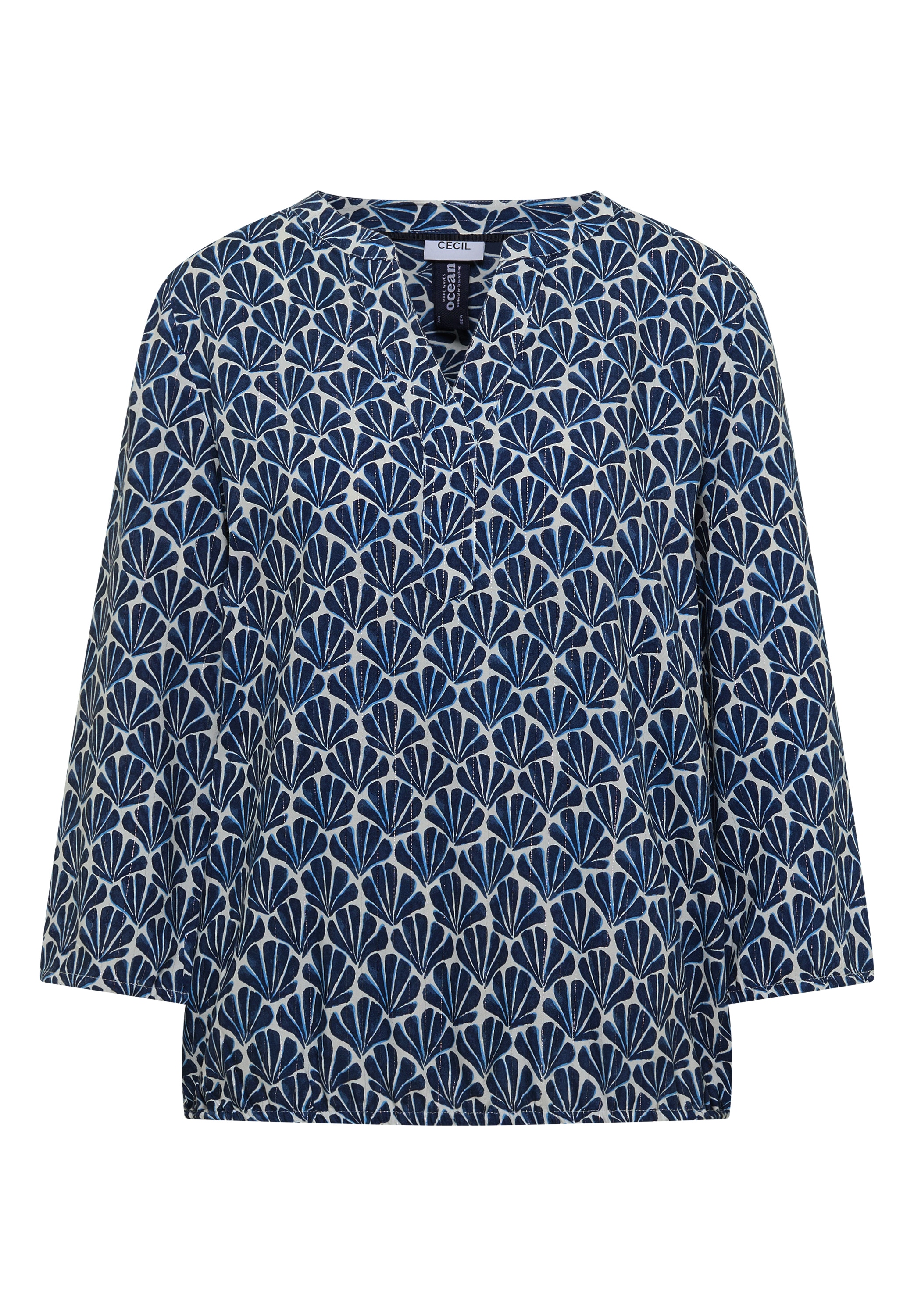 Cecil Longbluse mit geschlitztem Rundhalsausschnitt