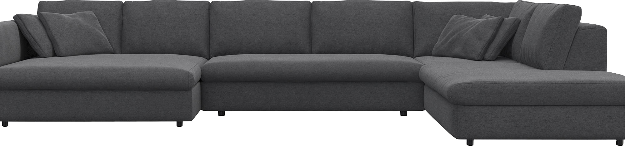 FLEXLUX Wohnlandschaft "Lovane, U-Form, bequem und komfortabel" Weich & anschmiegsam, große Sitztiefe auf Kaltschaum, Dekokissen inkl.