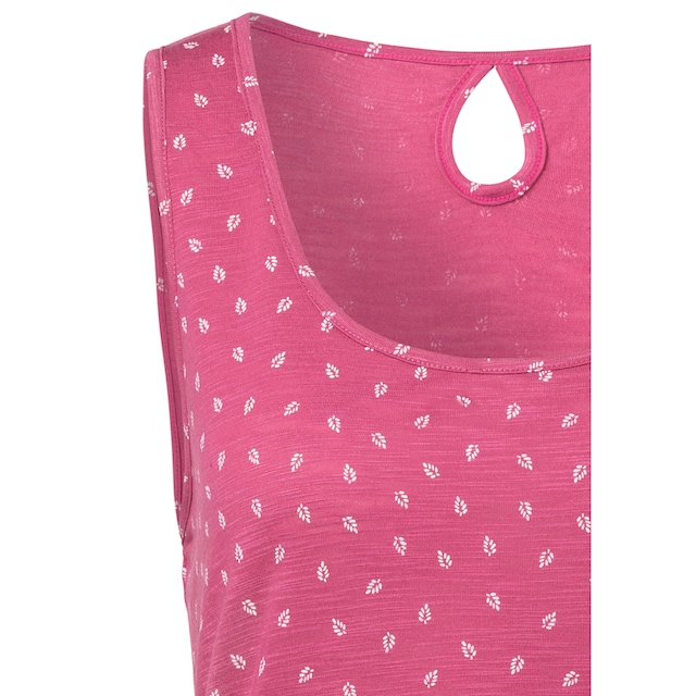 LASCANA Shirttop, (2er-Pack), mit süßem Blätter-Druck und Cut-Out im Nacken  für bestellen | BAUR