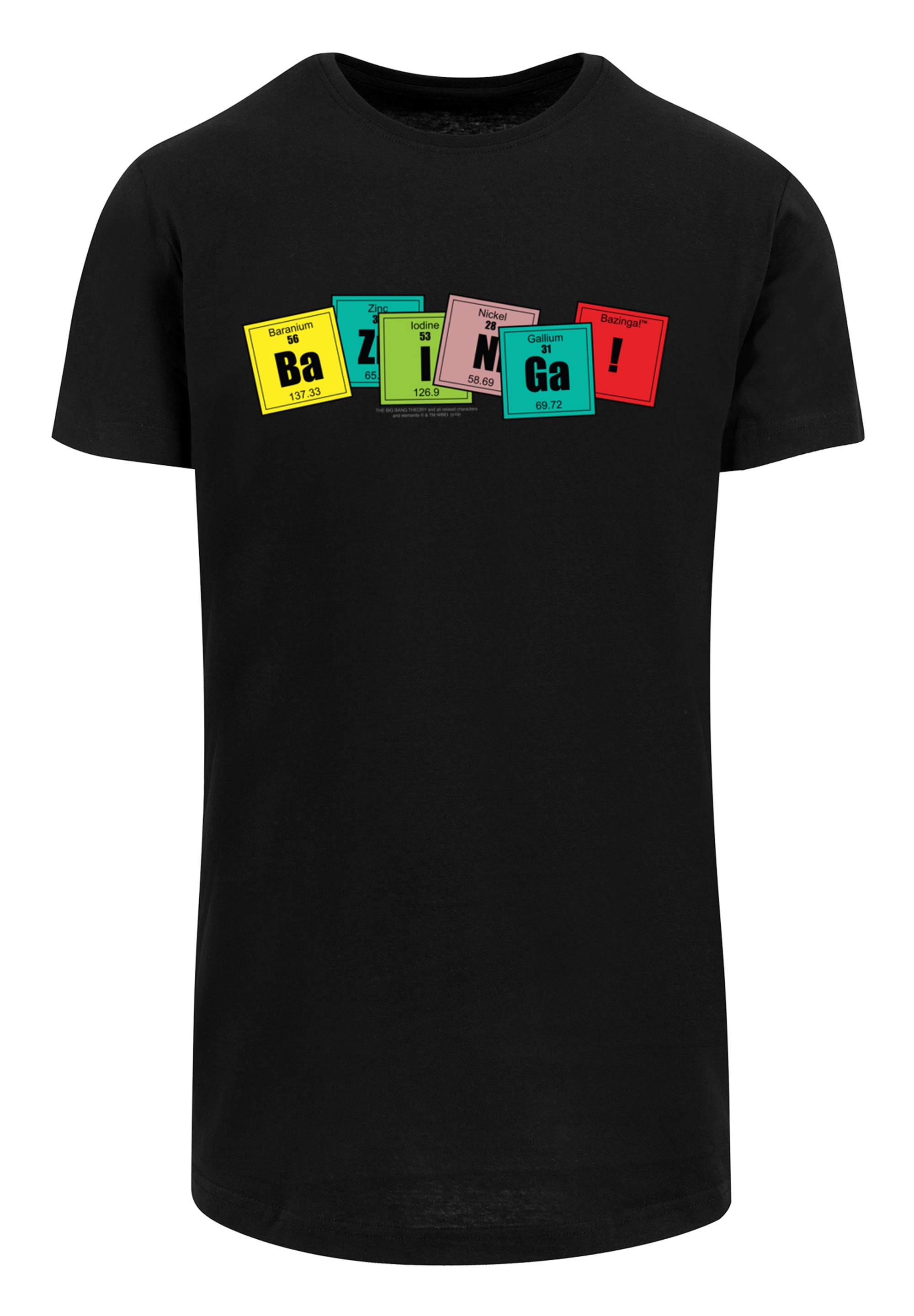 F4NT4STIC T-Shirt »Big Bang Theory Bazinga«, Herren,Premium Merch,Lang,Longshirt,Bedruckt