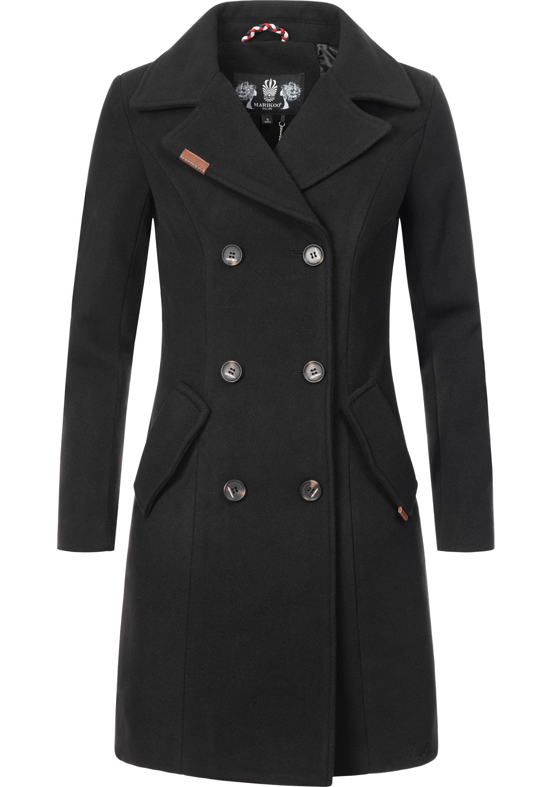 Marikoo Kurzmantel "Nanakoo" edler Damen Trenchcoat in Wollmantel-Optik günstig online kaufen