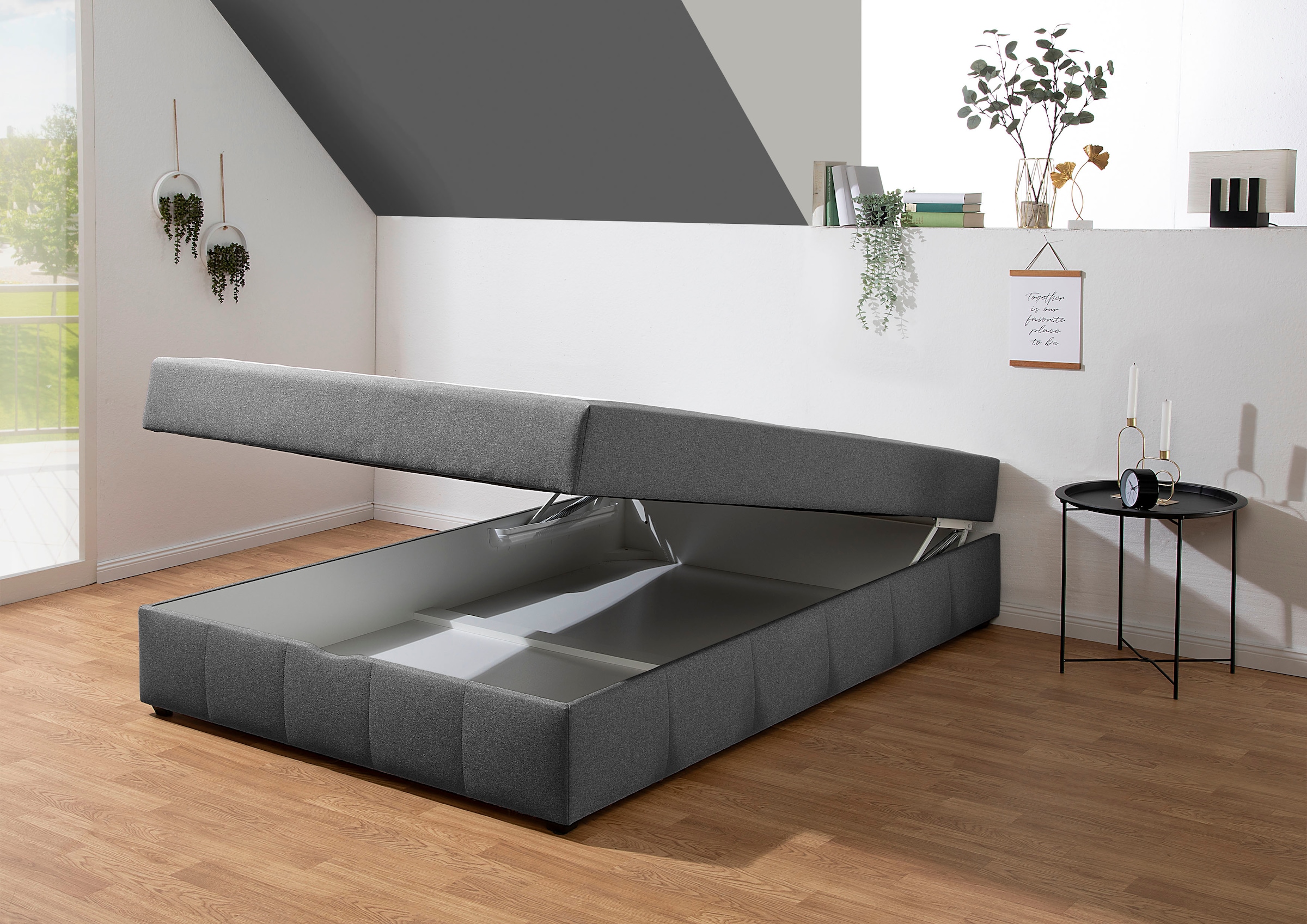 Home affaire Boxbett »Niemes inkl. Bettkasten und Topper, auch in Überlänge erhältlich« Boxbett ohne Kopfteil, inkl. Topper