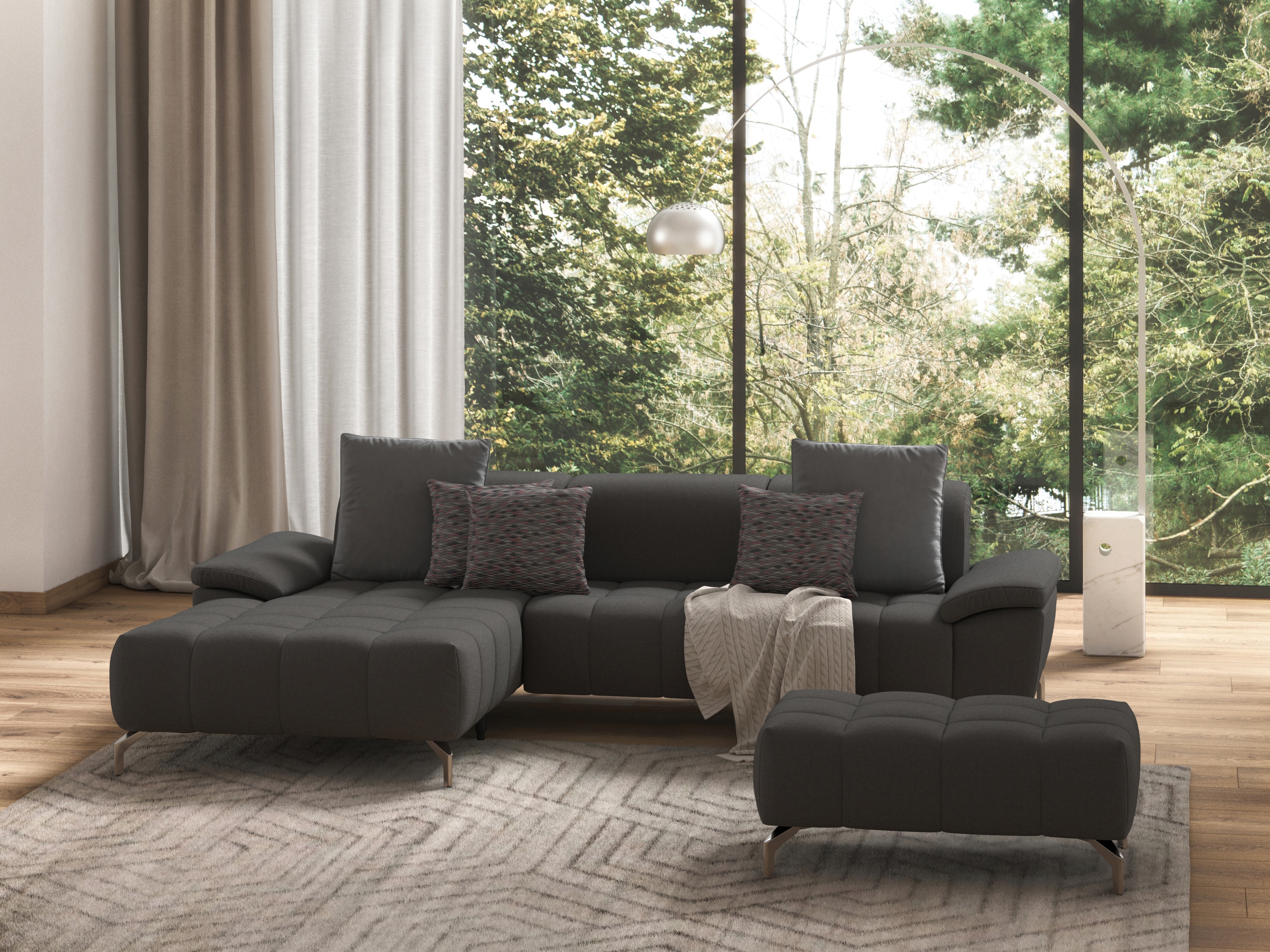 sit&more Ecksofa "Cool L-Form" wahlweise mit Kopfteilverstellung und Vorziehsitz, motorisch