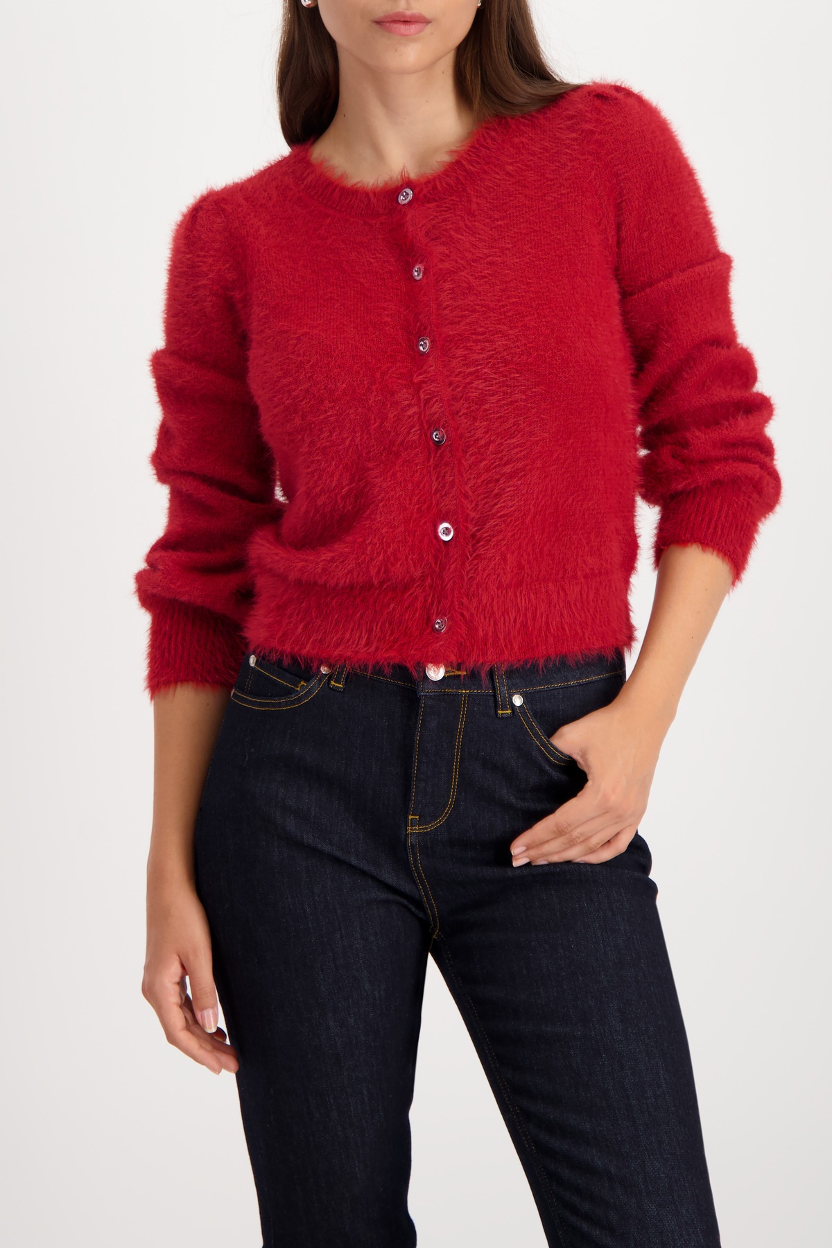 Monari Strickjacke Regular fit mit Rundhalsausschnitt günstig online kaufen