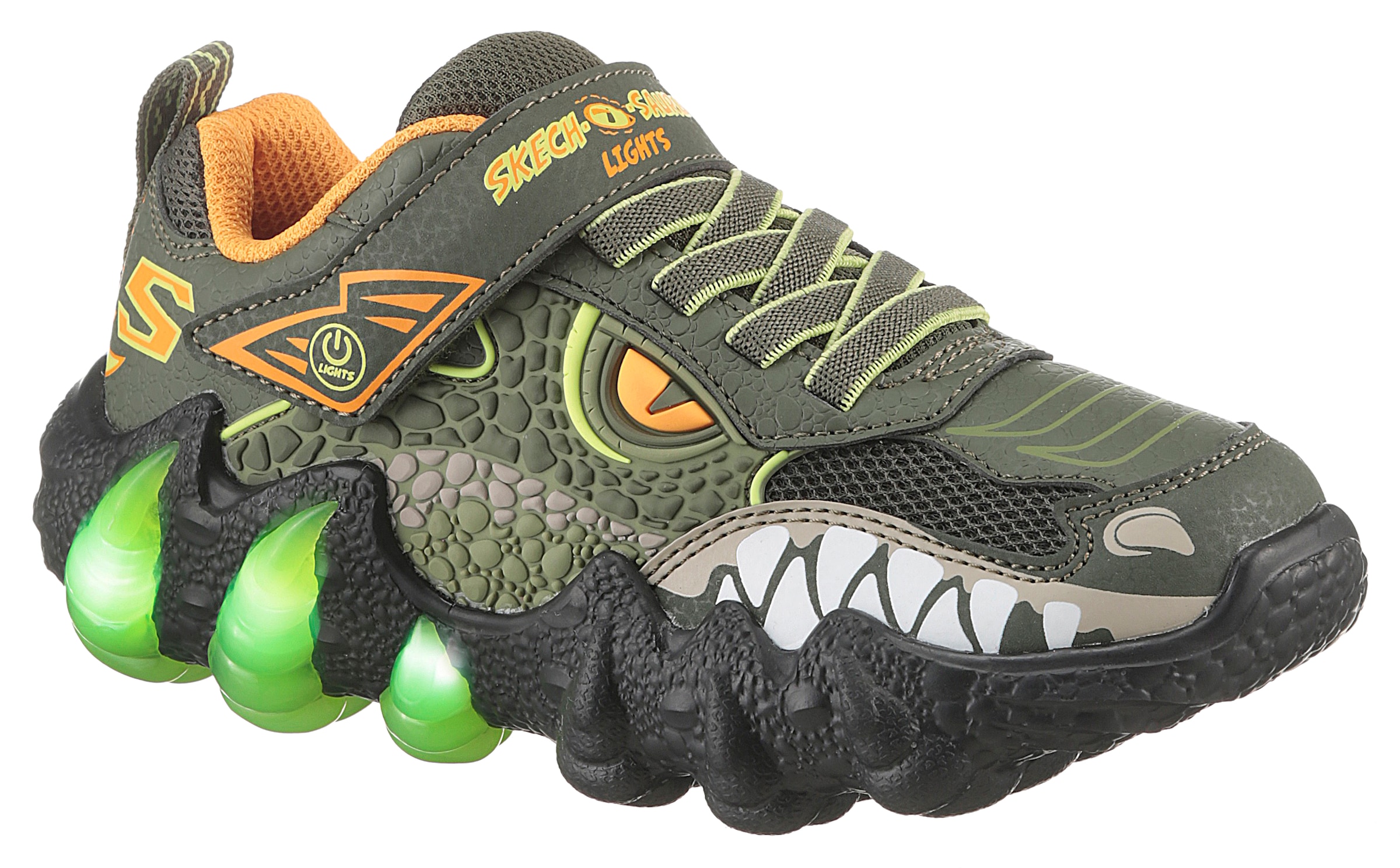 Skechers Kids Sneaker »SKECH-O-SAURUS LIGHTS 2.0«, Blink,-Klettschuh, Dino-Schuh, Größenschablone...