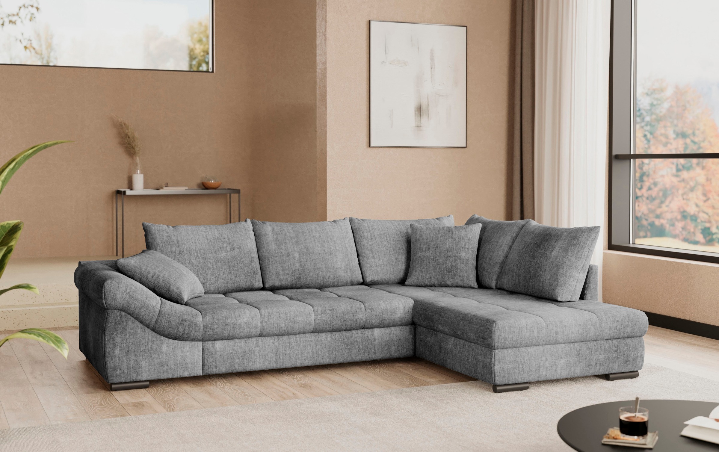 Mr. Couch Ecksofa »Allegro, L-Form«, mit Hochschläfer-Bettauszug, wahlweise mit Kaltschaum