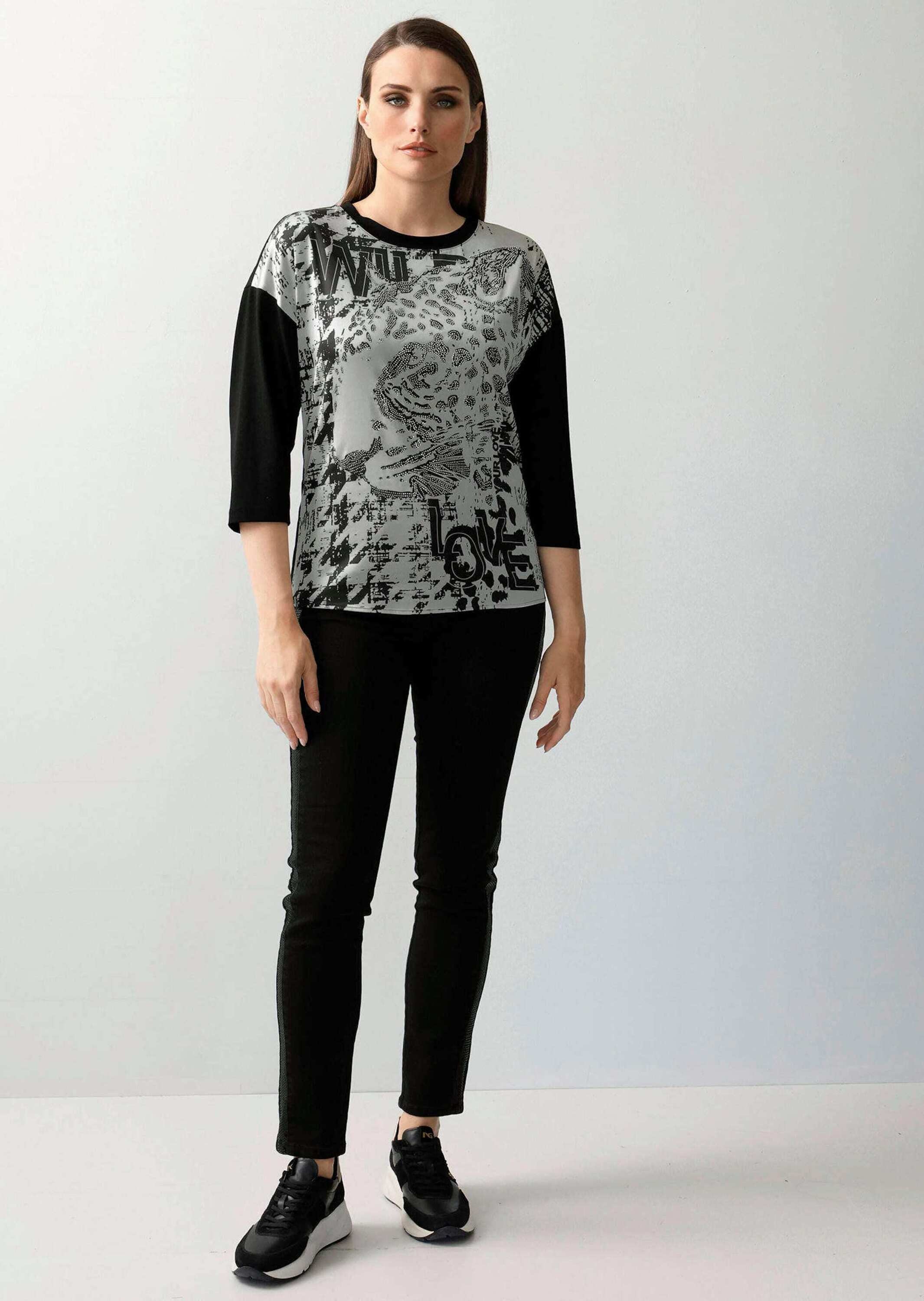 Thumbnail - Alba Moda 3/4-Arm-Shirt "Shirt Shirt mit platziertem Druck"