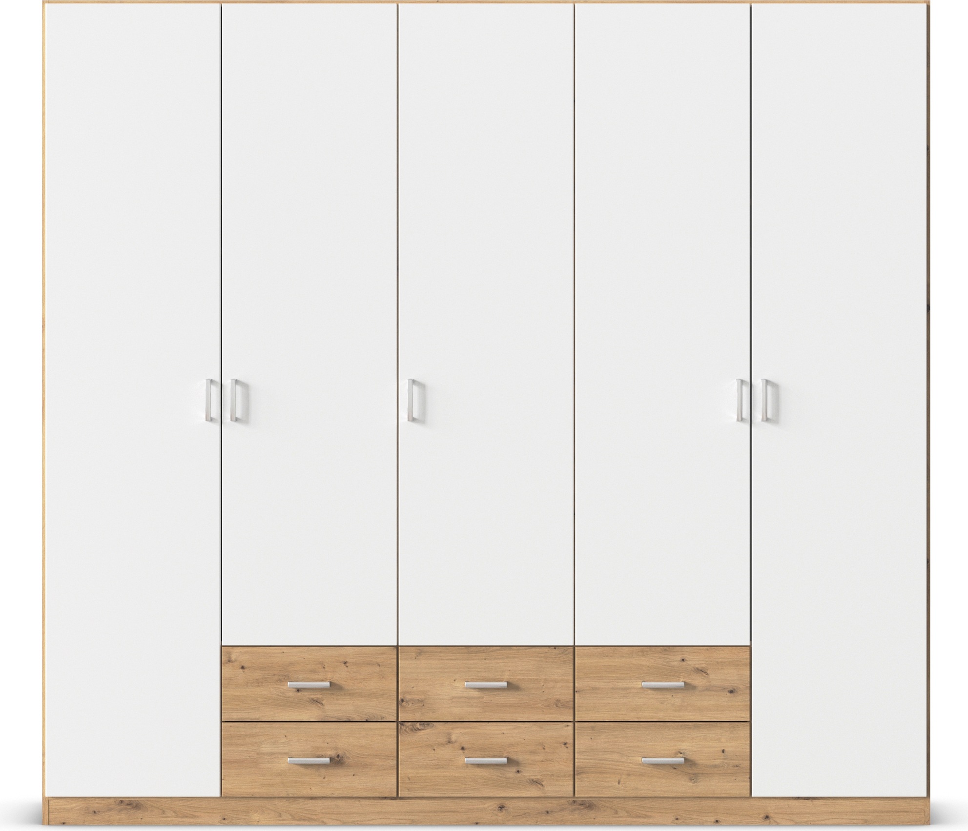 rauch Drehtürenschrank »Kleiderschrank Schrank Garderobe Wäscheschrank GAMMA in 3 Breiten«, mit 6 Schubladen, in schlichtem Design TOPSELLER MADE IN GERMANY