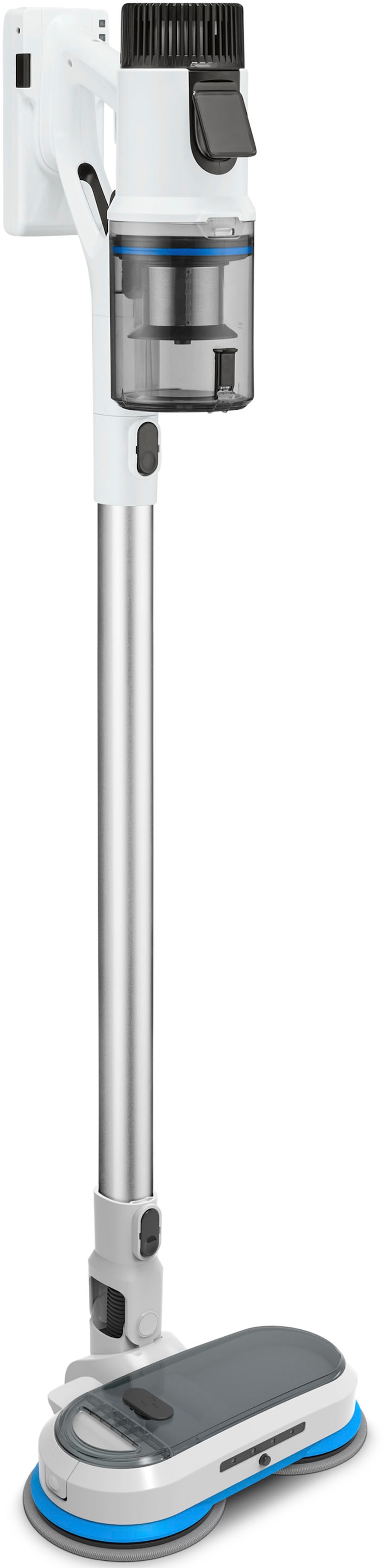 Medion® Akku-Stielstaubsauger »P400 W+ (MD 11860), elektrischer Wischaufsatz, 26 kPa Saugleistung«, LED-Touch-Display, Staubsensor, Wechselakku, integriertes Zubehör