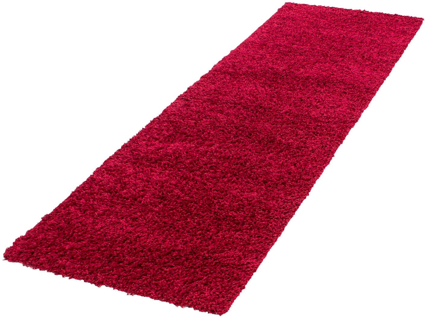 Hochflor-Läufer AYYILDIZ TEPPICHE "Life Shaggy 1500" Gr. 12, rot, B:80cm H:30mm L:250cm, Kunstfaser, Teppiche, Langflor, uni, große Farbauswahl, robust, auch in rund