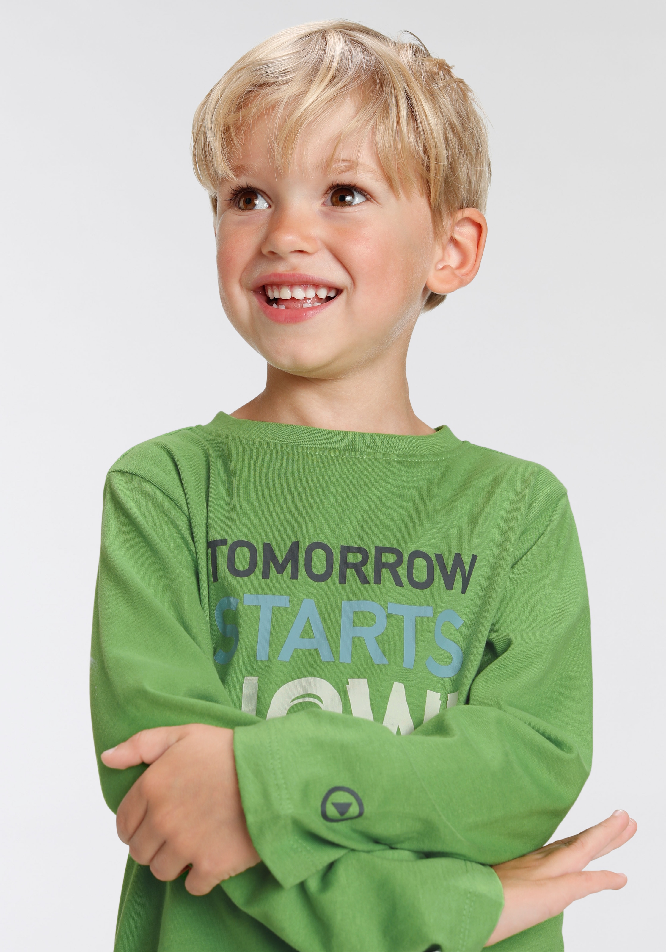 NOW«, LA-Shirt tlg., | Jogginghose), STARTS & »TOMORROW (Set, Spruch Hose BAUR KIDSWORLD & Shirt 2