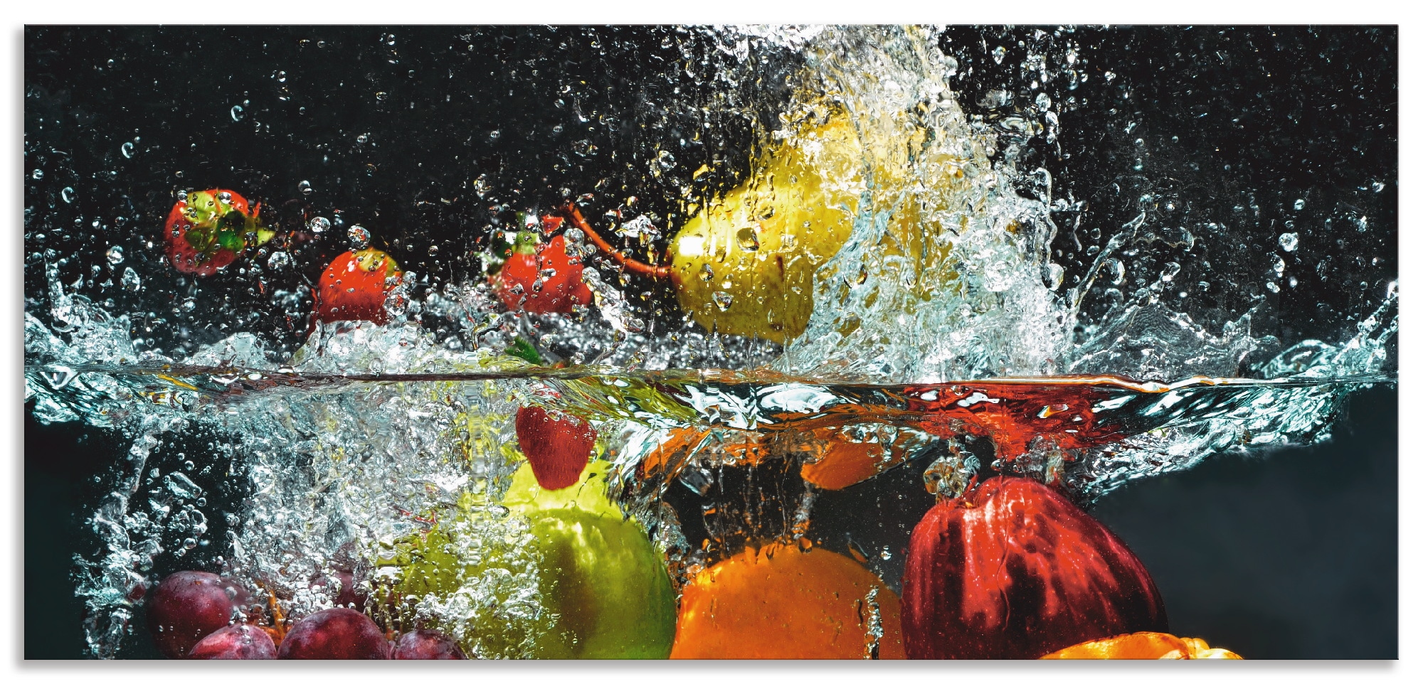 Artland Küchenrückwand "Spritzendes Obst auf dem Wasser", (1 tlg.), Alu Spr günstig online kaufen