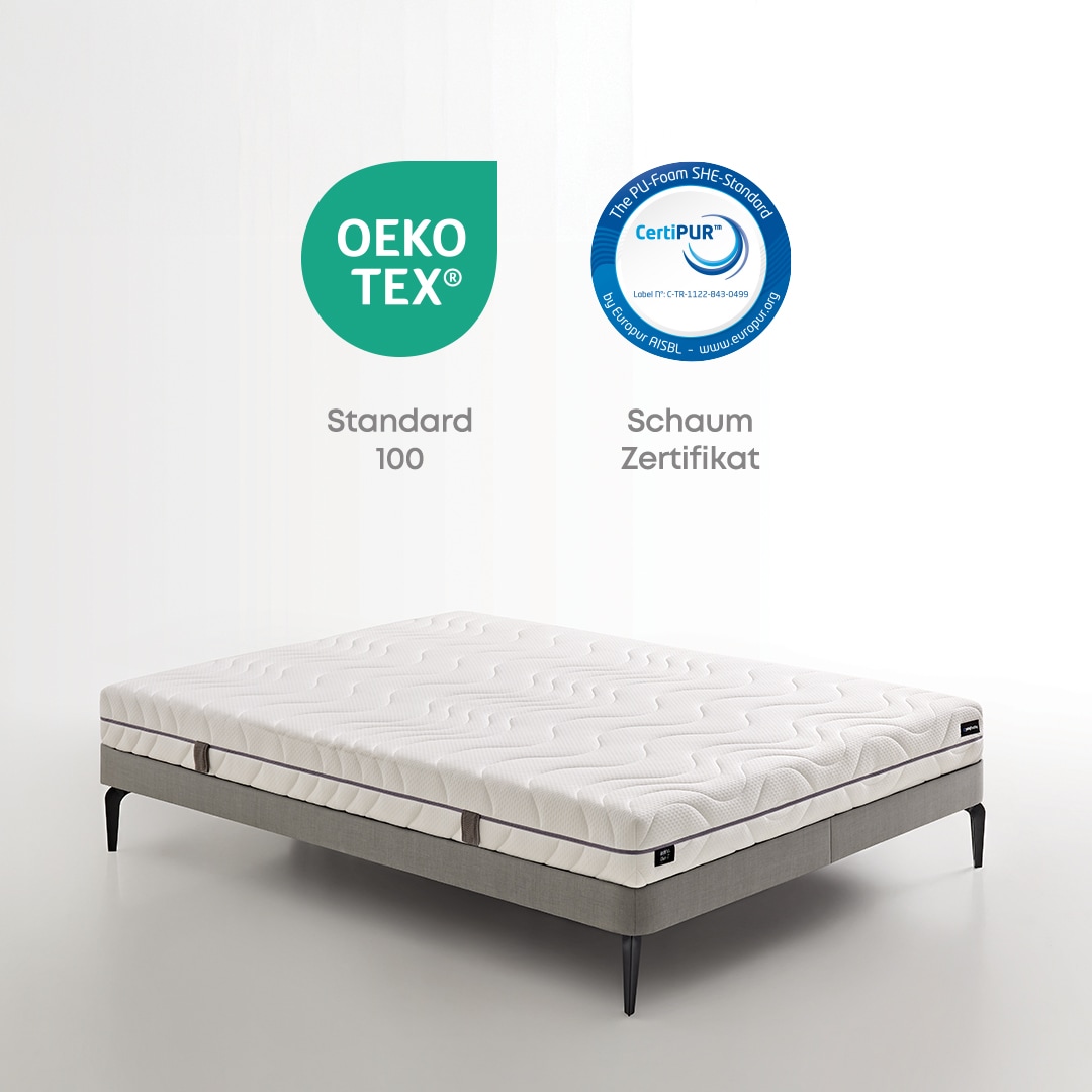 Yatas Bedding Taschenfederkernmatratze »Royal Duo 7 Slim, Matratze 90x200, 140x200 cm & weitere Größen«, 18 cm hoch, Raumgewicht: 28 kg/m³, 434 Federn, (1 St., 1-tlg.), 7-Zonen, H2 / H3, Wendematratze, ergonomisch, atmungsaktiv