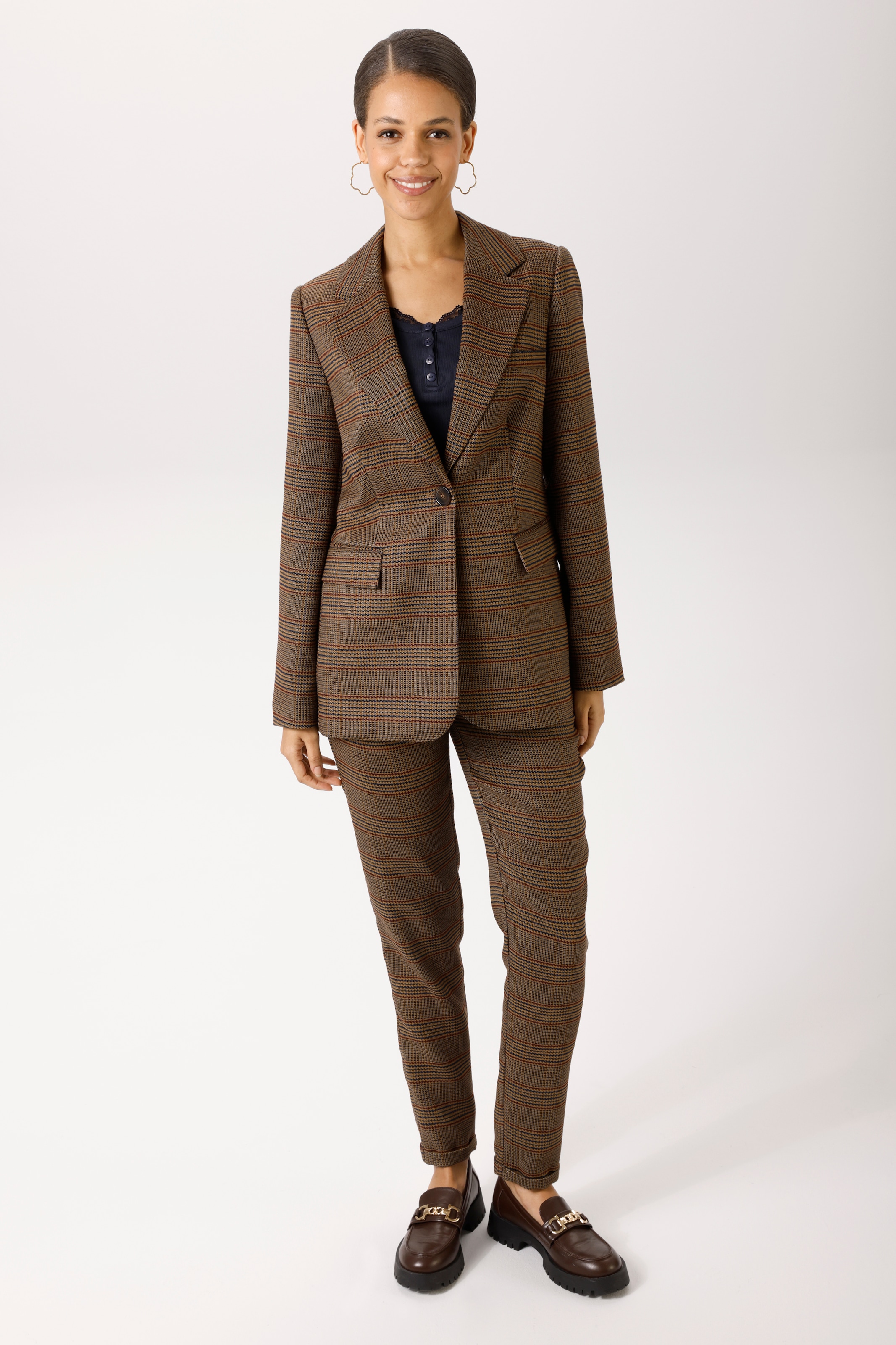 Aniston CASUAL Longblazer im trendigen Karo-Dessin - NEUE KOLLEKTION