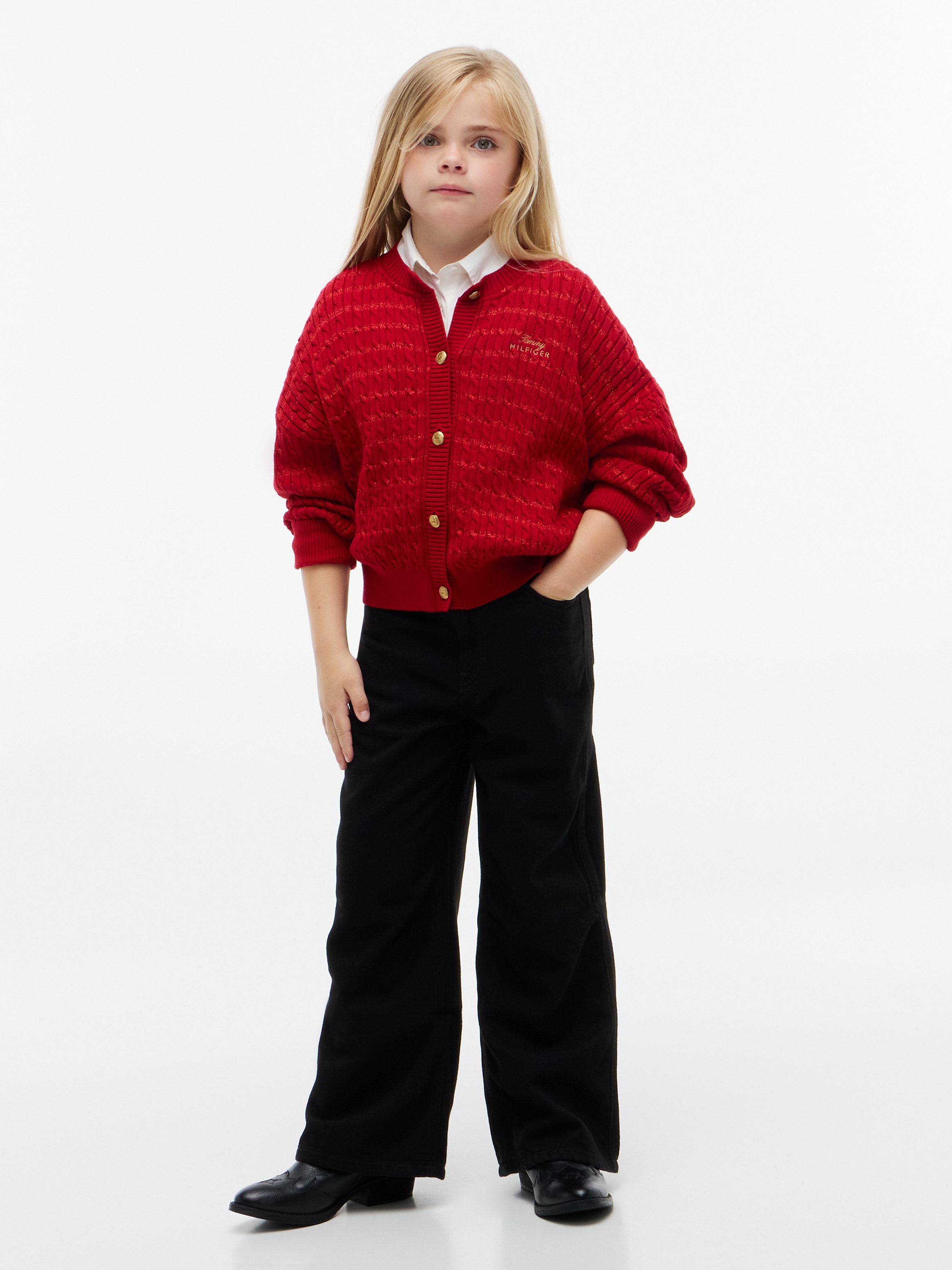 Tommy Hilfiger Weite Jeans »MABEL BLACK JEANS« Regular Fit, Kinder bis 16 Jahre