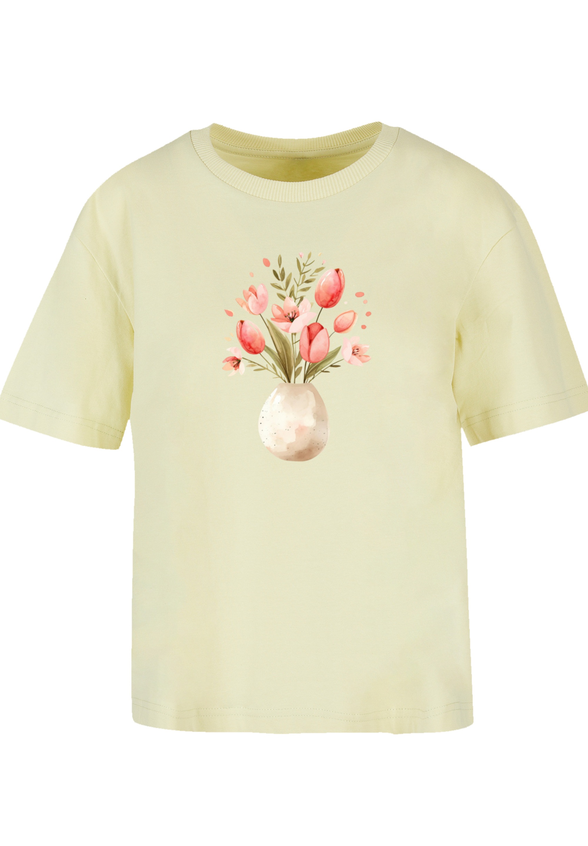 F4NT4STIC T-Shirt »Rosa Frühlingsblumenstrauß in Vase«, Premium Qualität