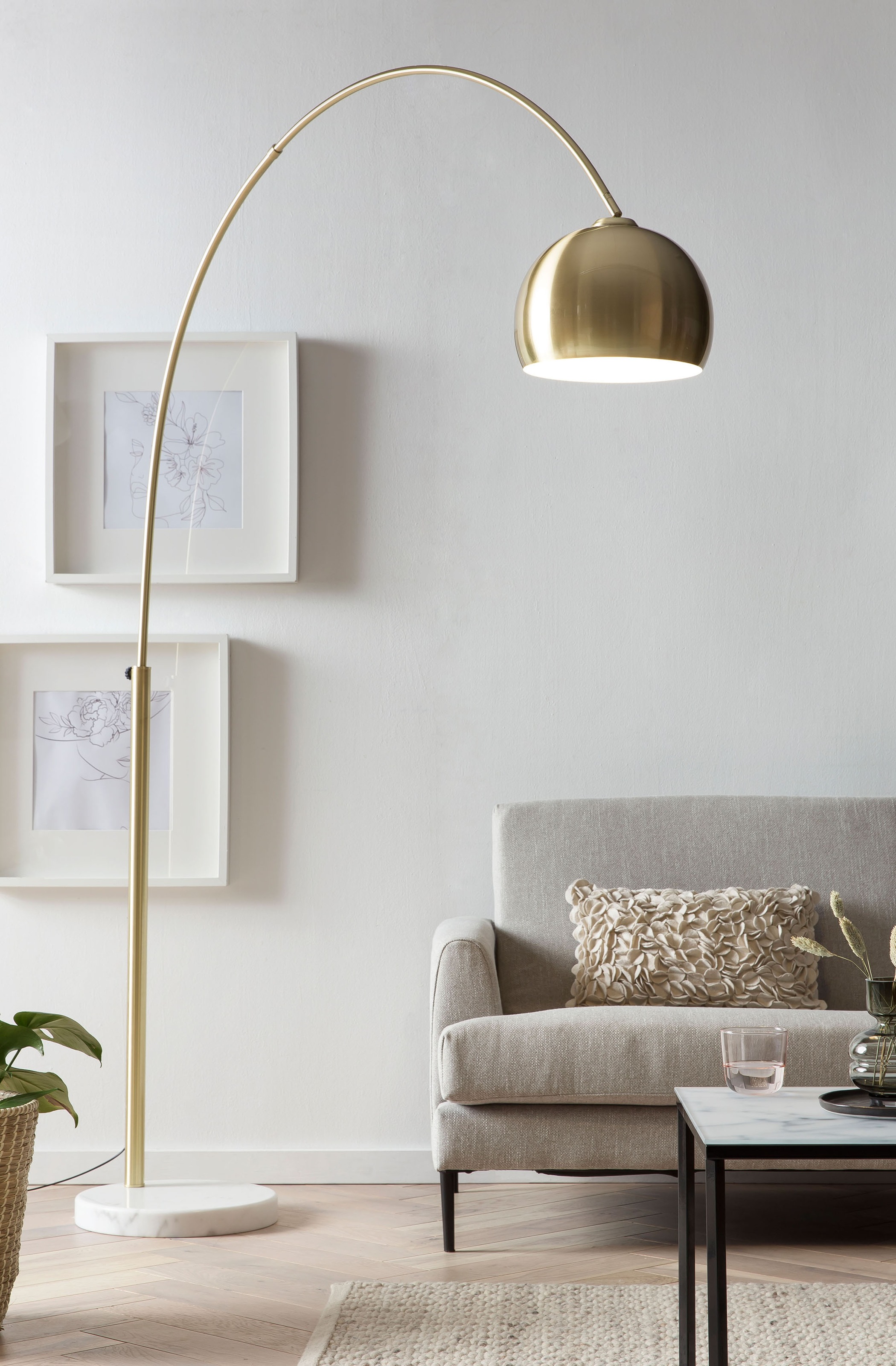 Fuß 1 flammig-flammig, Bogenlampe Marmor aus SalesFever | BAUR »Clara«,