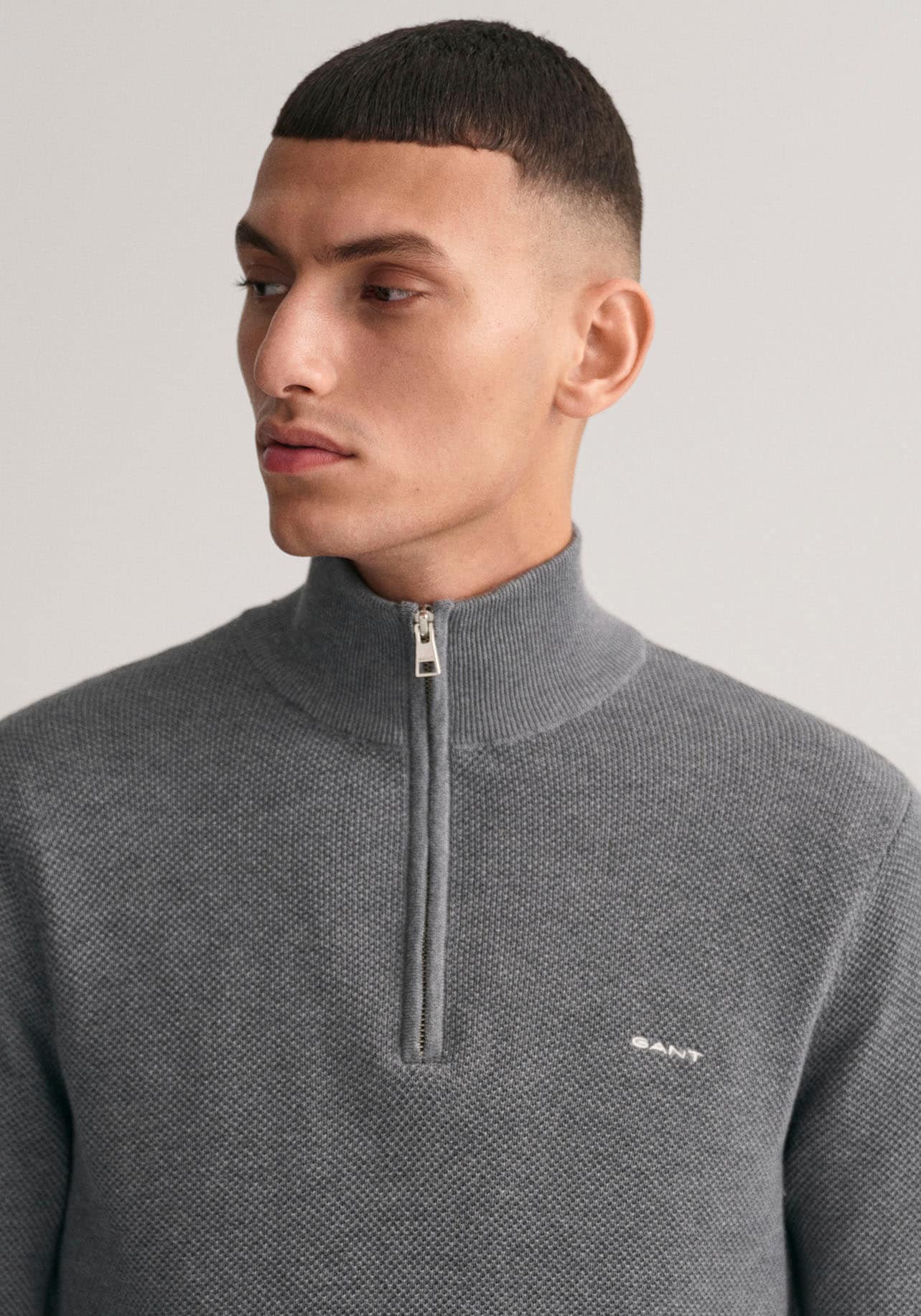 Gant Troyer »COTTON PIQUE HALF ZIP«, mit Piqué-Struktur