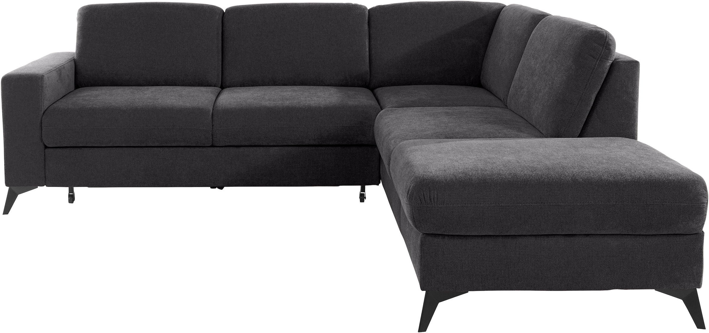 Places of Style Ecksofa »Lolland L-Form«, Wahlweise mit Bettfunktion und Stauraum, auch mit abwischbarem Bezug