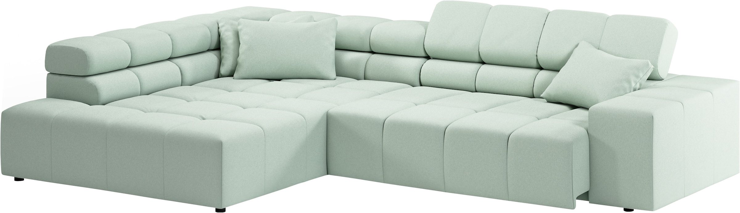 INOSIGN Ecksofa »Ancona incl. Kopfteilverstellung, OTTOs Choice, Breite 319cm, L-Form«, wahlweise motorische Sitztiefenverstellung, auch in Cord + Easy Care