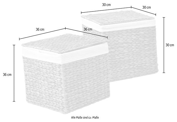 ARTRA Aufbewahrungskorb, (2er Set) aus Wasserhyazinthe