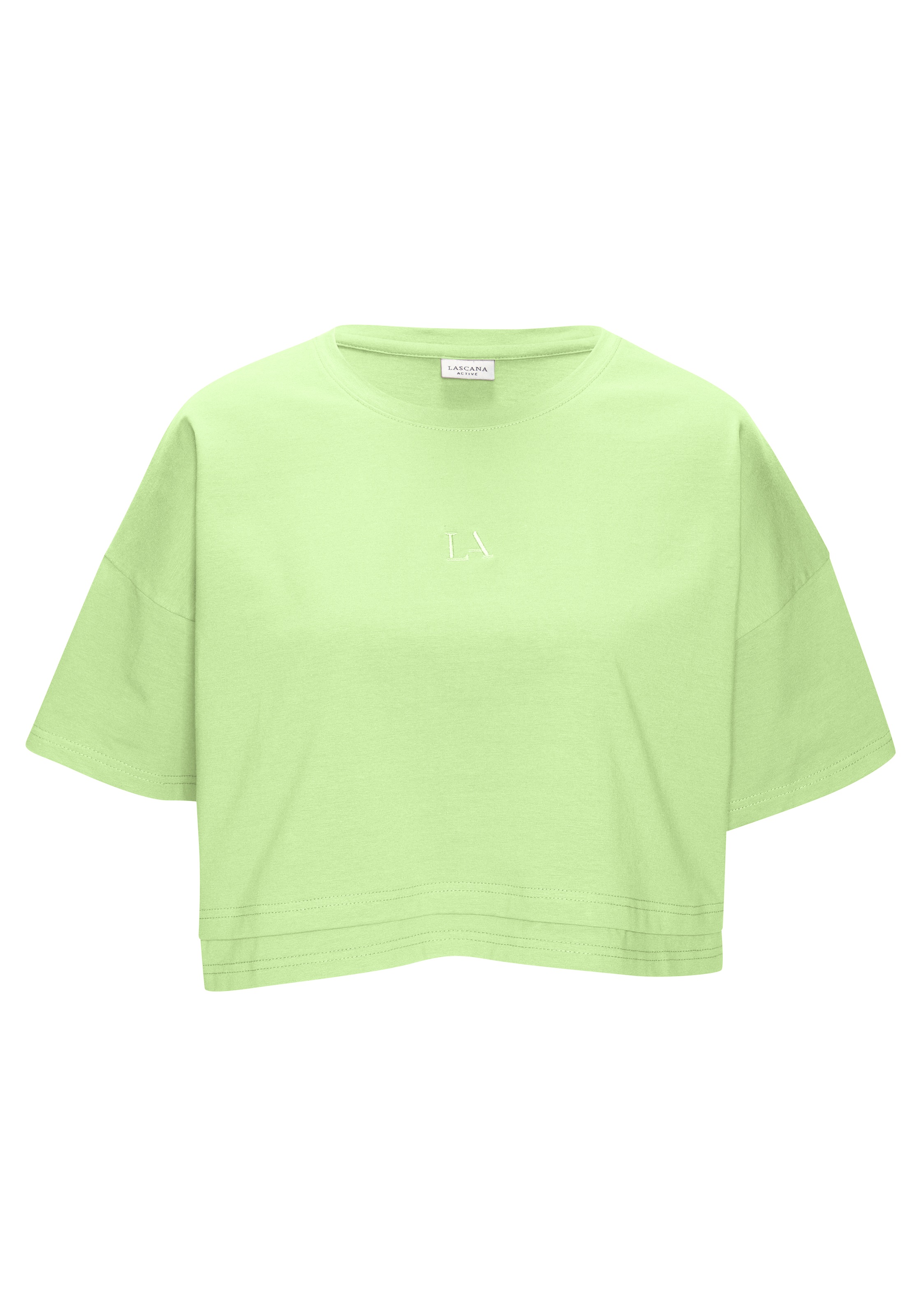 LASCANA Kurzarmshirt mit kastigem Schnitt und Lagen-Look günstig online kaufen