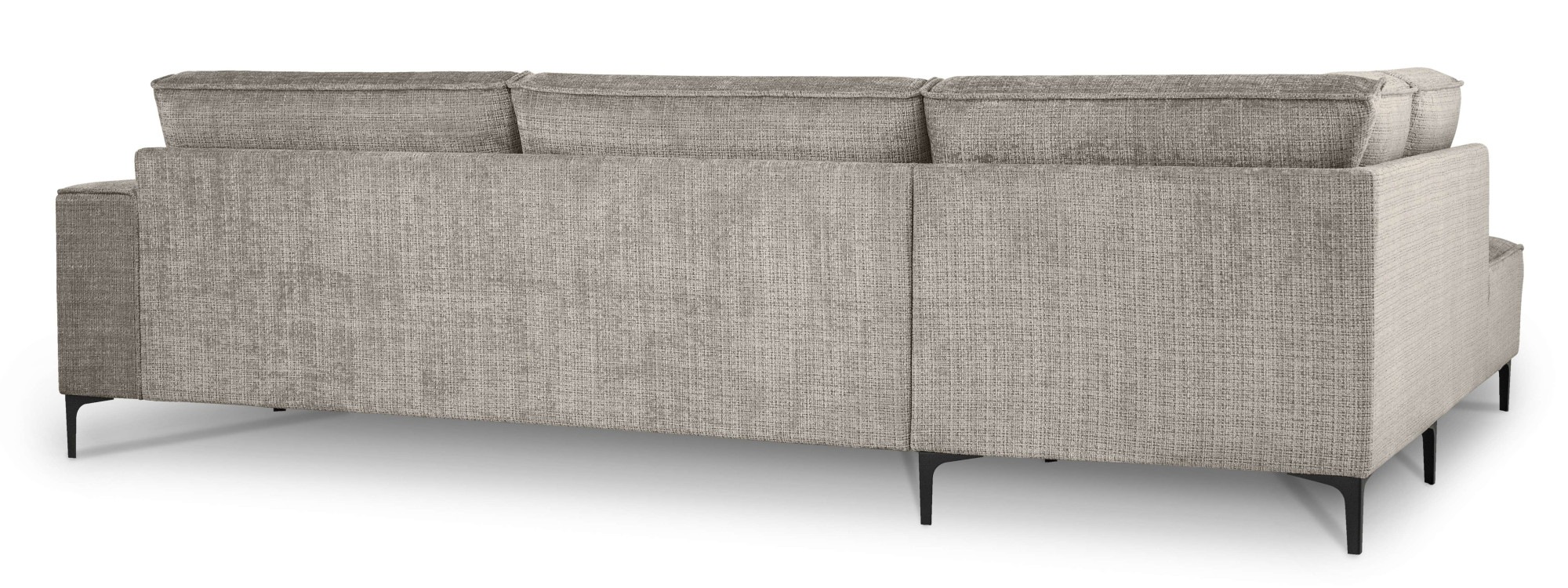 Places of Style Ecksofa »Polsterecke Oland, Struktur, Flachgewebe, Luxus-Microfaser, Boucle«, L-Form, 289 cm, Wellenunterfederung, Skandi-Design, Metallfüße