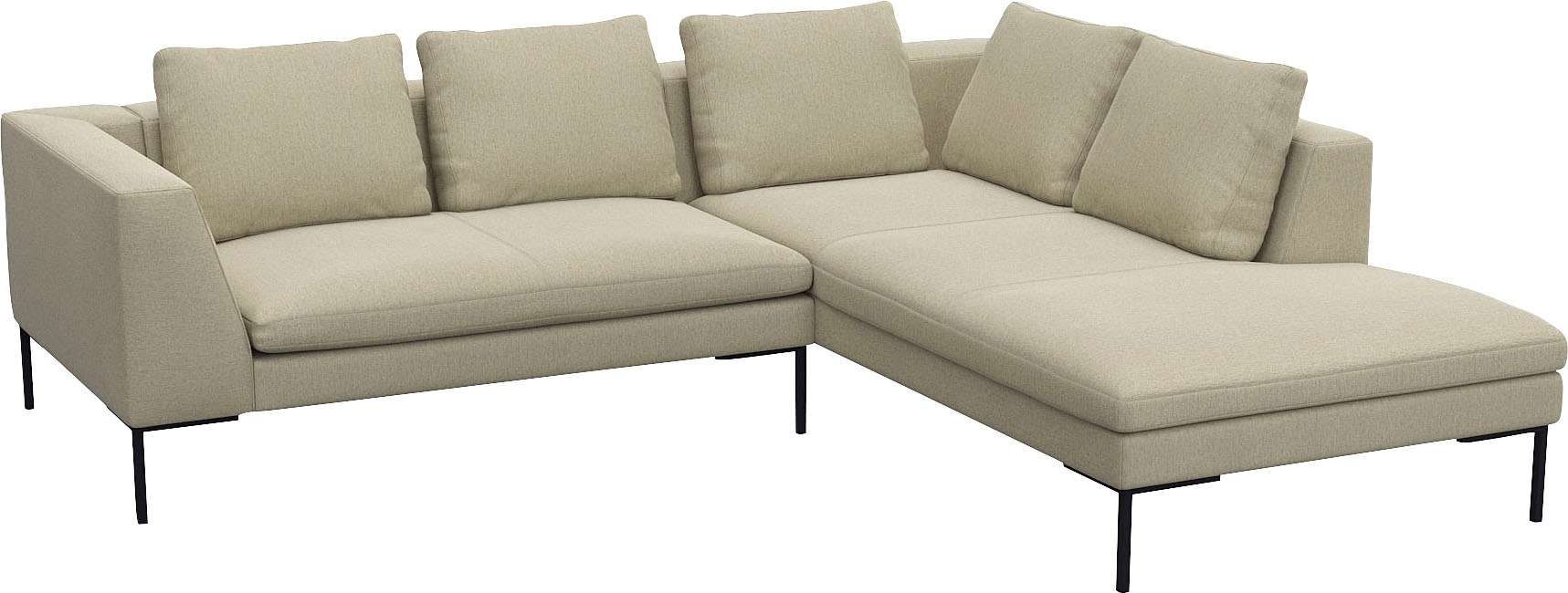 FLEXLUX Ecksofa »Loano, superbequemer Sitzkomfort durch Kaltschaum im Sitz, L-Form«, modernes Sofa, frei im Raum stellbar, lose Kissen, hoher Fuß