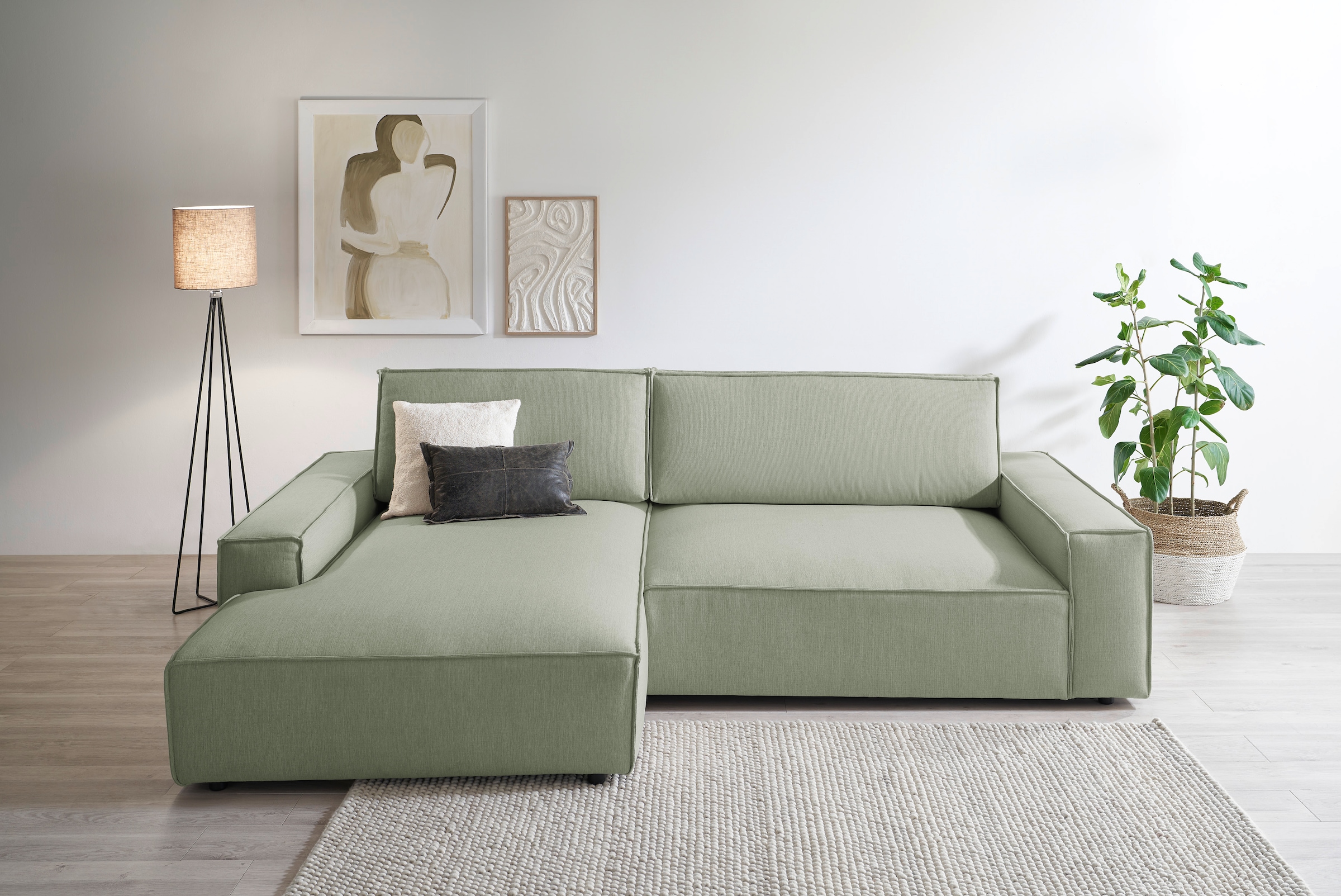 Home affaire "NEU: SHERWOOD XXL 284, Big-Sofa L-Form, tiefe Sitzfläche 95 c günstig online kaufen