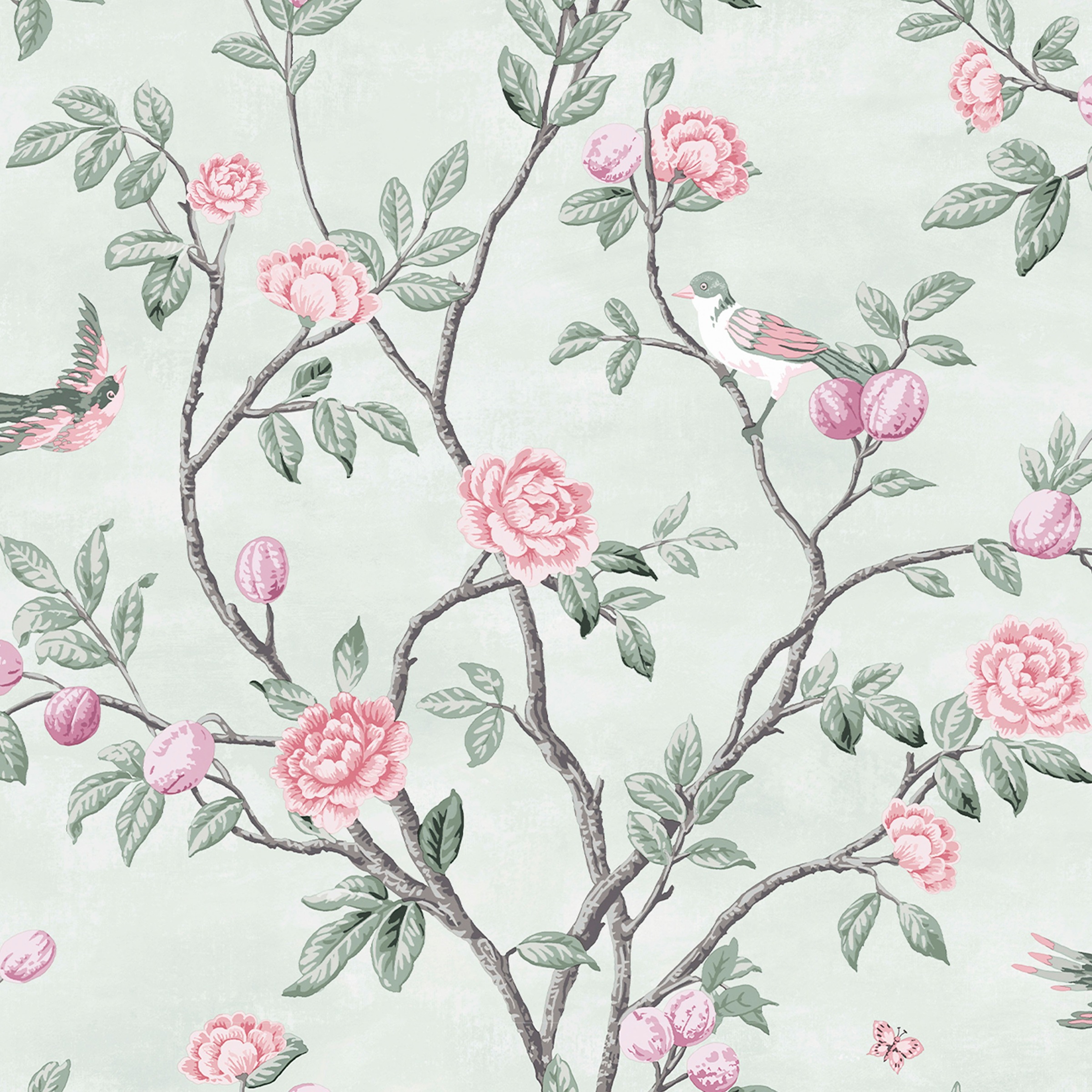 LAURA ASHLEY Vliestapete "Eglantine" gemustert FSC zertifiziert, mit lebhaftem Druck, 10 Meter Länge