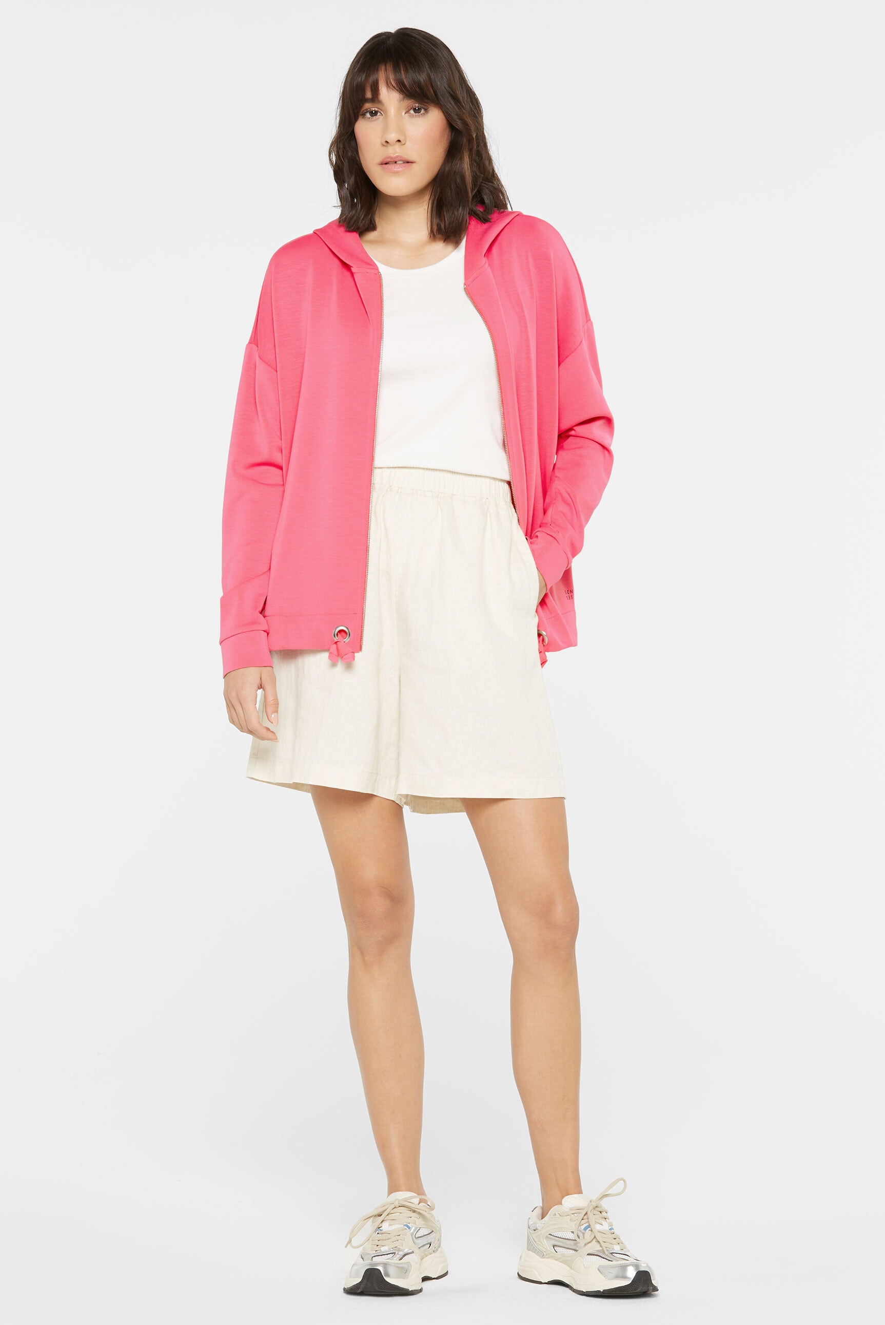 SENSES.THE LABEL Kapuzensweatjacke, mit Baumwolle