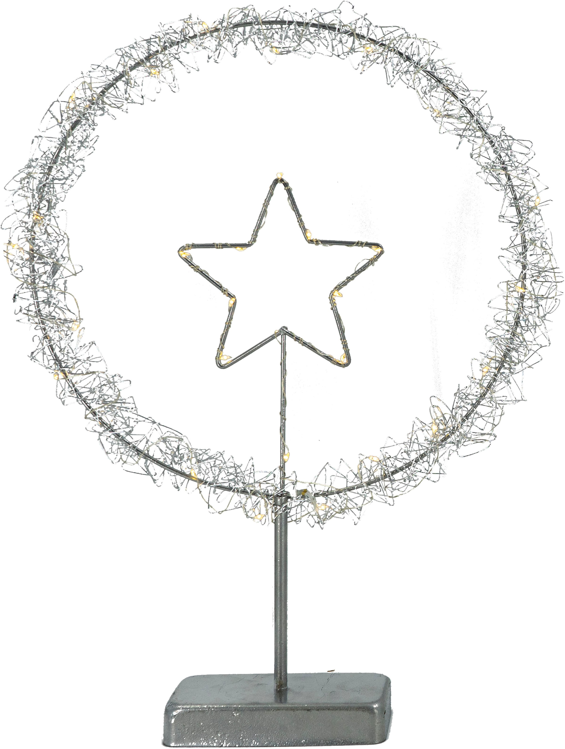 NOOR LIVING Dekolicht »LED Weihnachtsdeko mit Drahtumrandung, Höhe ca. 45 cm«, im 2er Set (bestehend aus 1x Baum und 1x Stern)