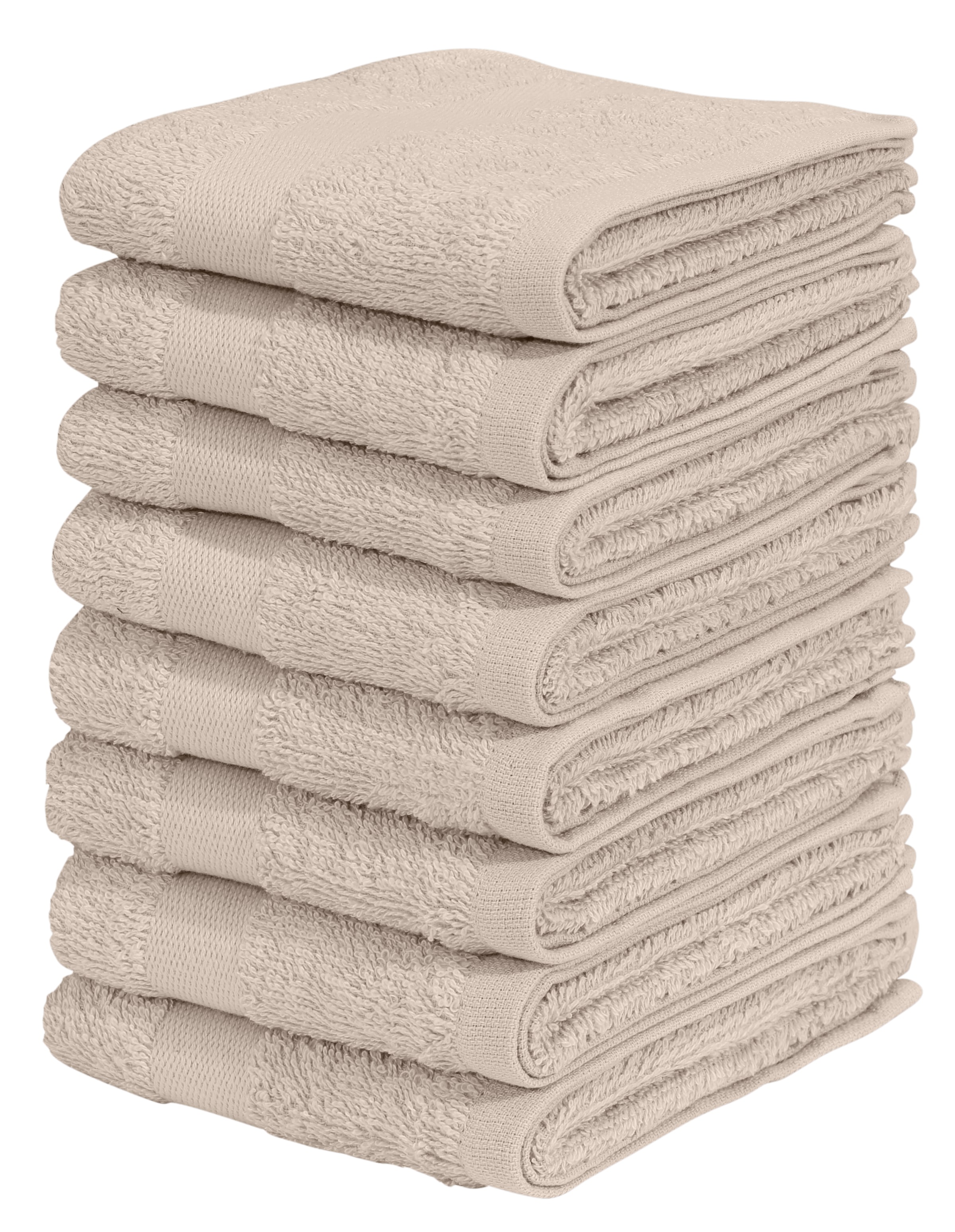 OTTO home Gaestehandtuecher "Vanessa, 8 Gästehandtücher, 30x50cm, in Standard- und Premium-Qualität" Handtücher mit Bordüre, 100% Baumwolle, einfarbig, weich