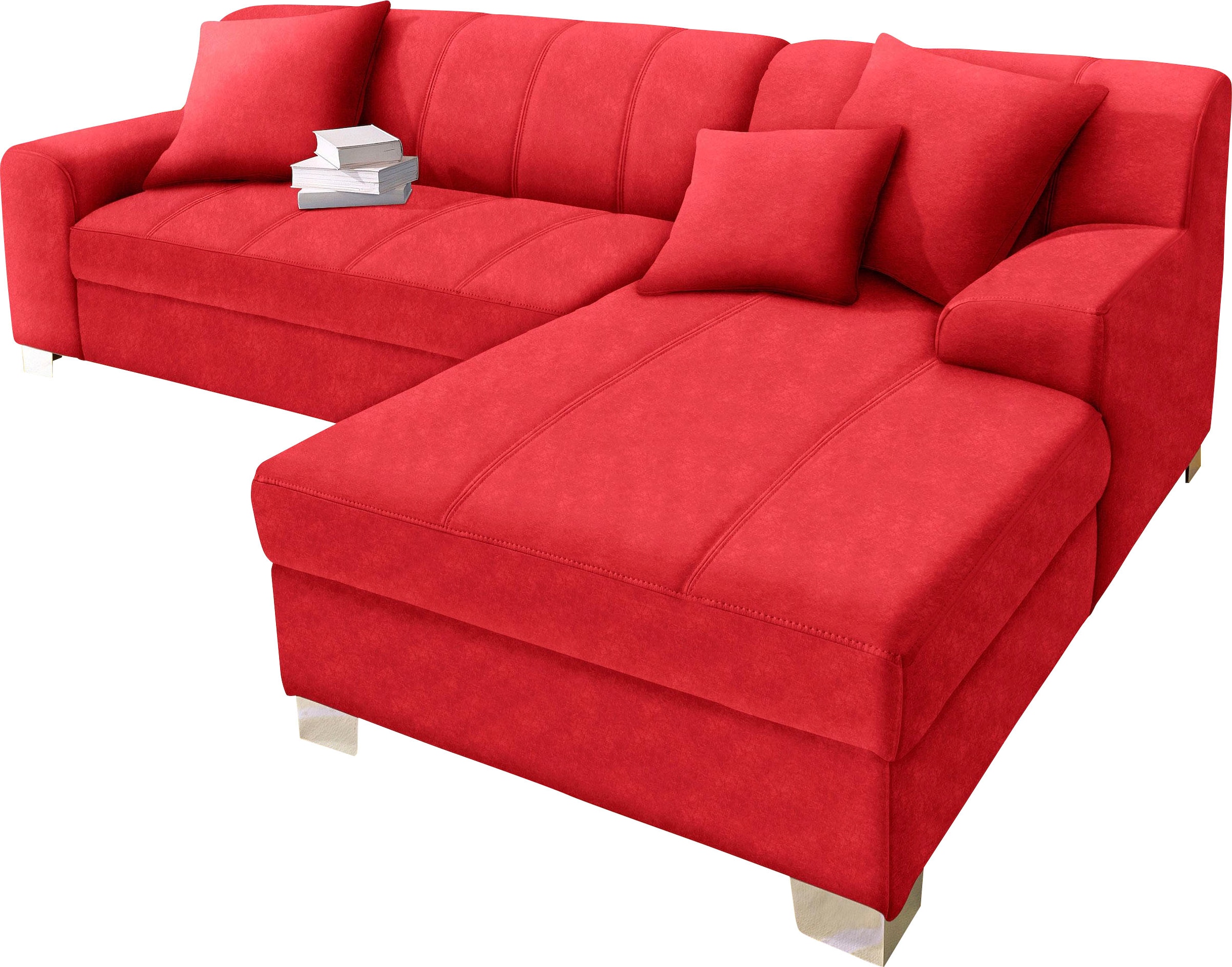 INOSIGN Ecksofa "Turah incl. Zierkissen, moderne Steppung, auch in Leder", günstig online kaufen