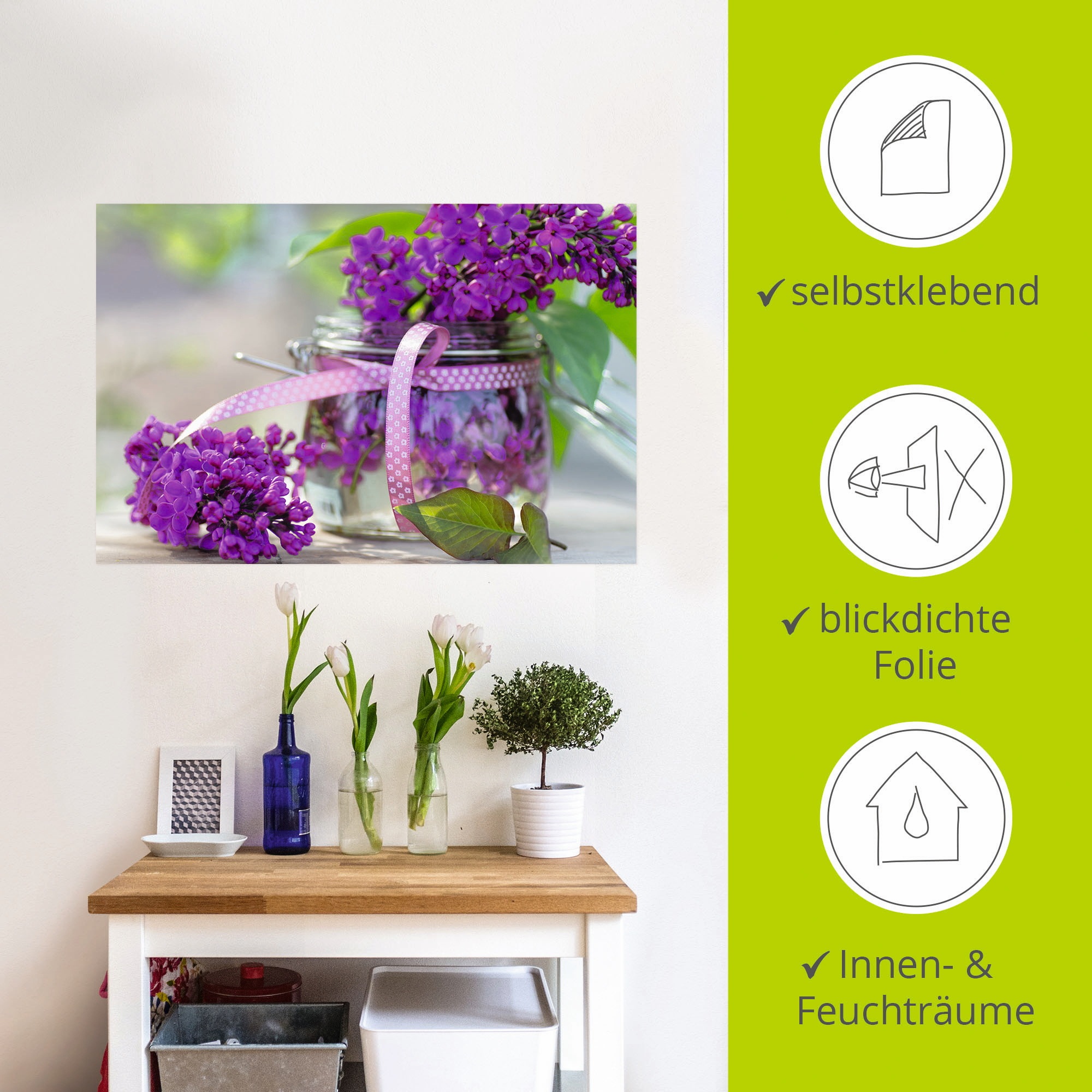 Artland Wandbild »Flieder Strauss«, Blumen, (1 St.), als Leinwandbild, Poster, Wandaufkleber in verschied. Größen