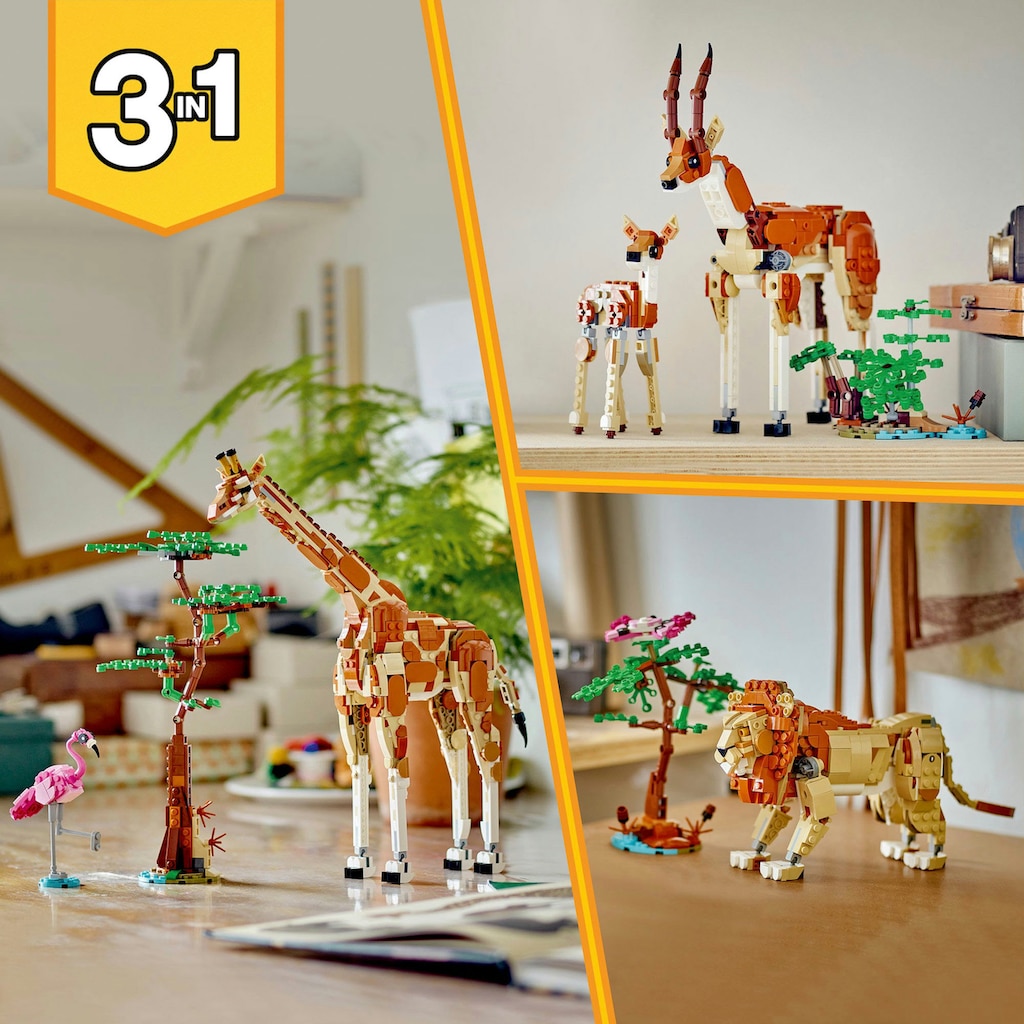 LEGO® Konstruktionsspielsteine »Tiersafari (31150), LEGO Creator 3in1«, (780 St.)