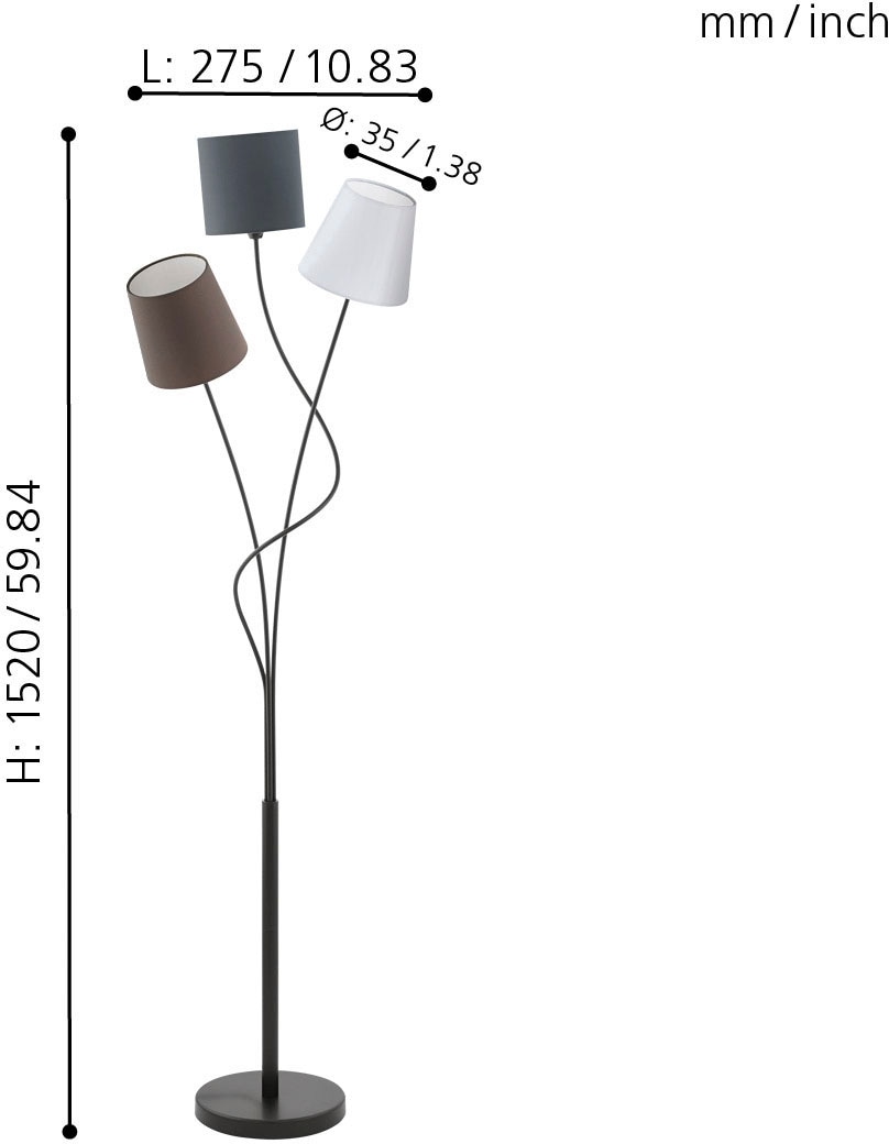 EGLO Stehlampe »MARONDA«, 3 flammig-flammig