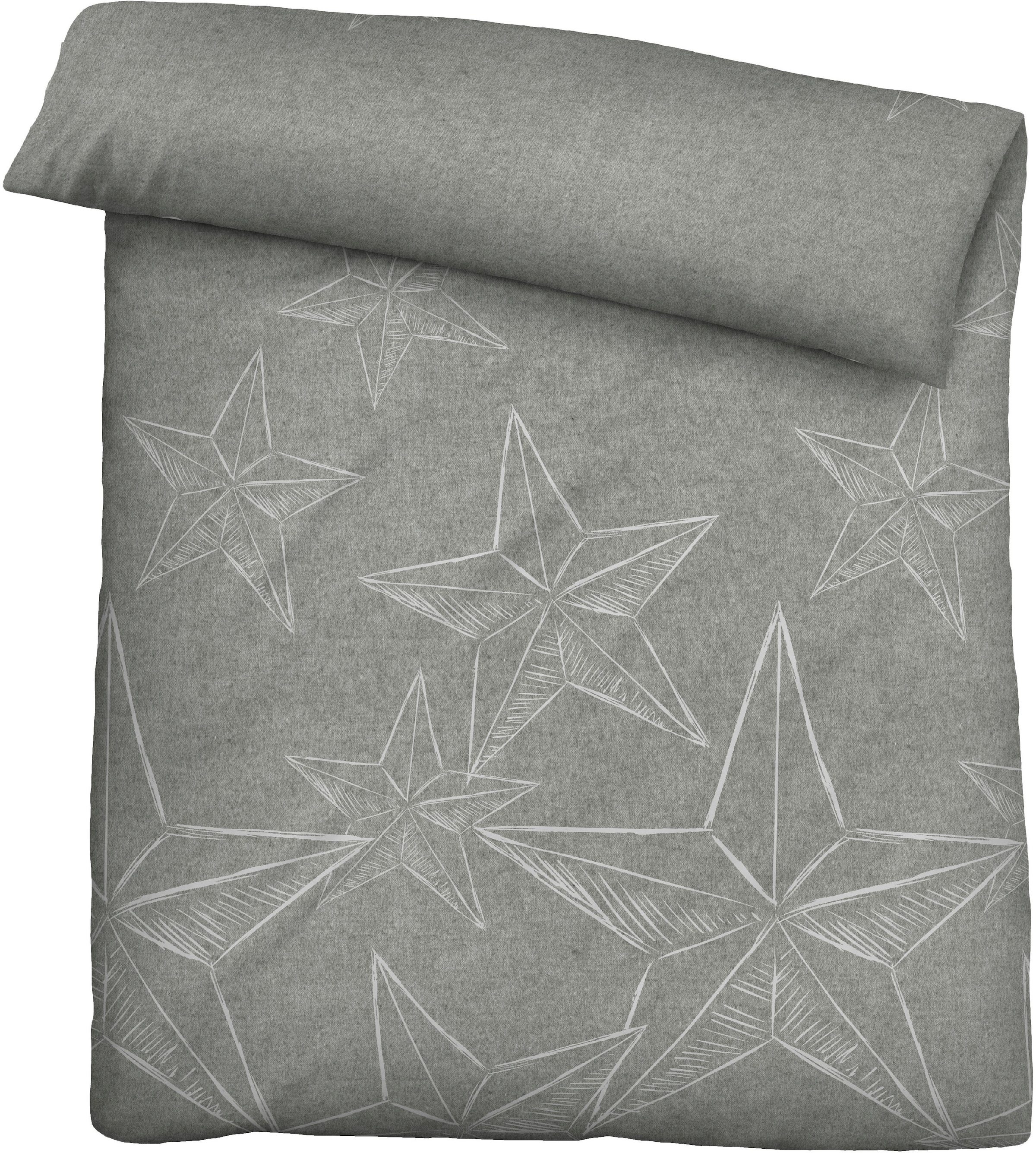 Biberna Bettwäsche »Alexander in Gr. 135x200 oder 155x220 cm«, Flanell kuschelig warm im Winter, Bettwäsche mit Sternen, Weihnachten