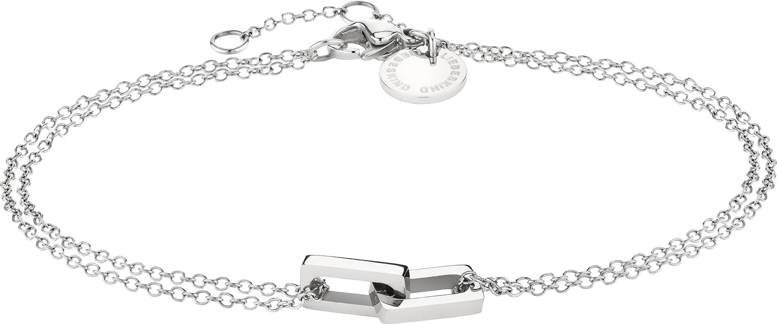 LIEBESKIND Berlin Bracciale LJ-0550-B-20 – Acciaio Inox Con Zircone, Chiusura Moschettone
