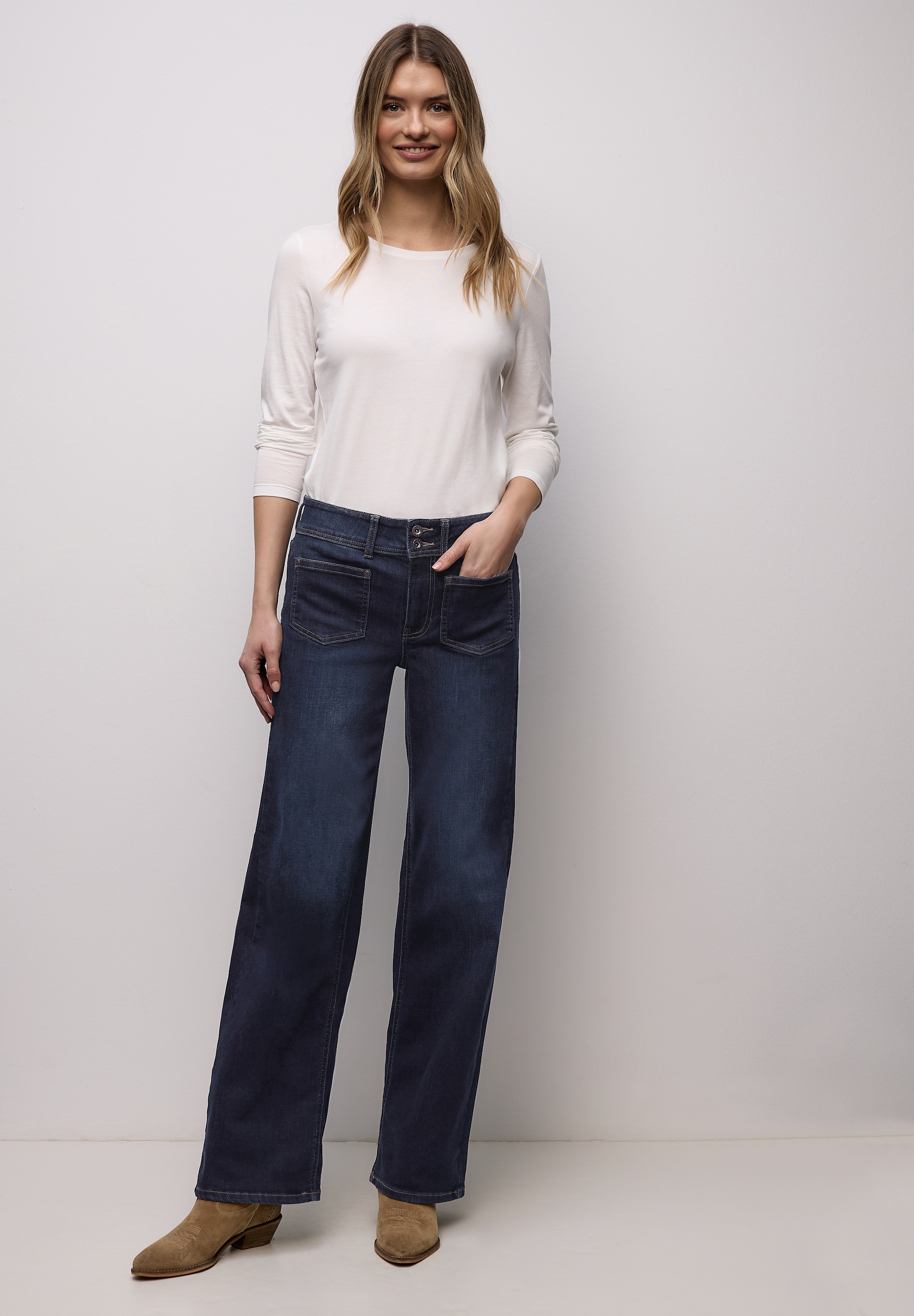 STREET ONE Loose-fit-Jeans High Waist