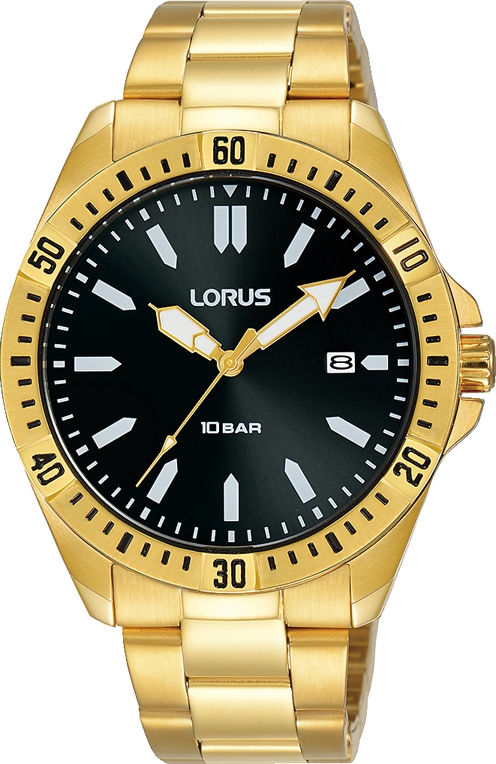 LORUS Quarzuhr »Lorus Sports HAU gold, RH918NX9«, Armbanduhr, Herrenuhr, Datum
