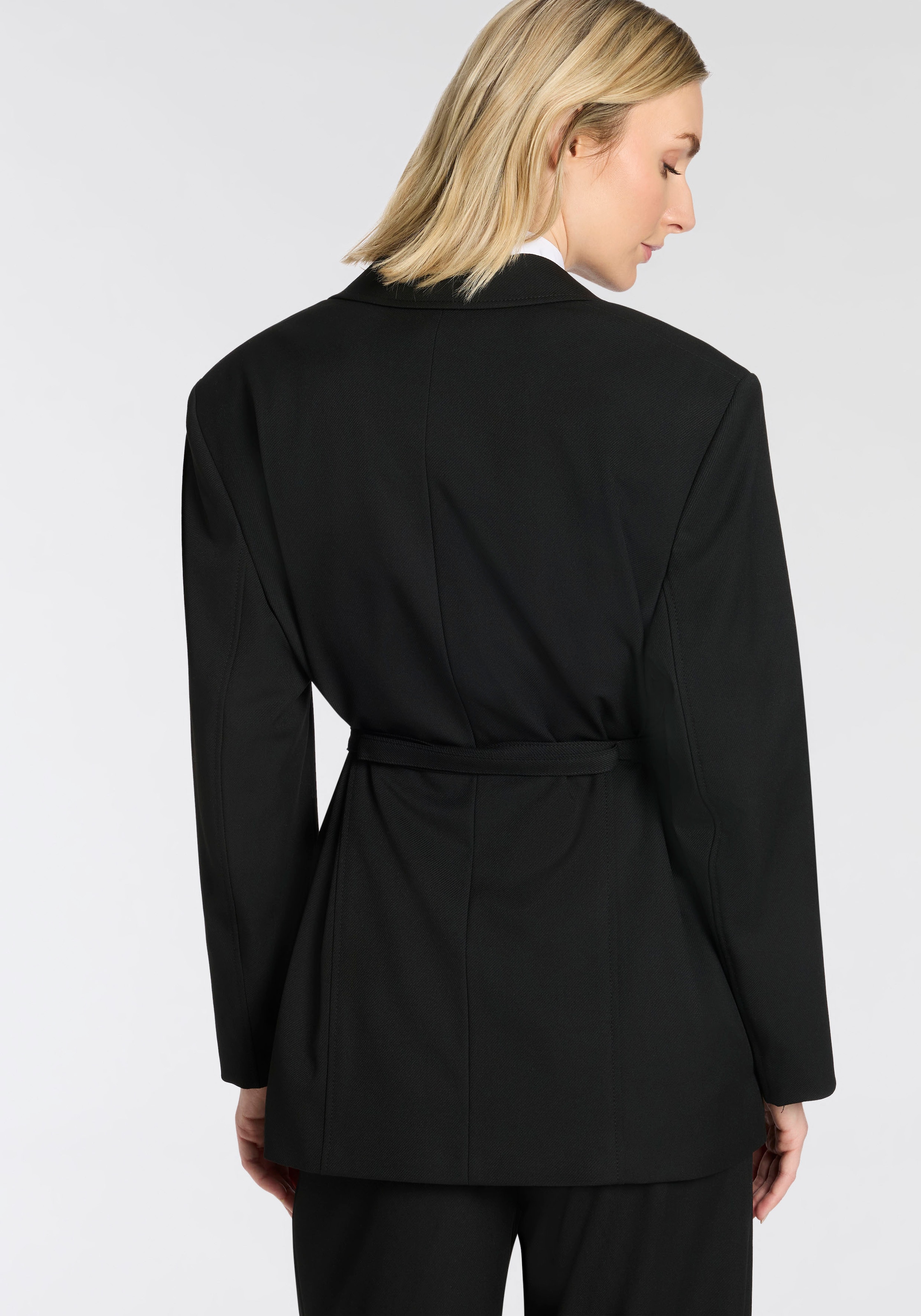 BOSS ORANGE Longblazer »Jalara Premium Damenmode« mit Gürtel zum Binden in der Taille