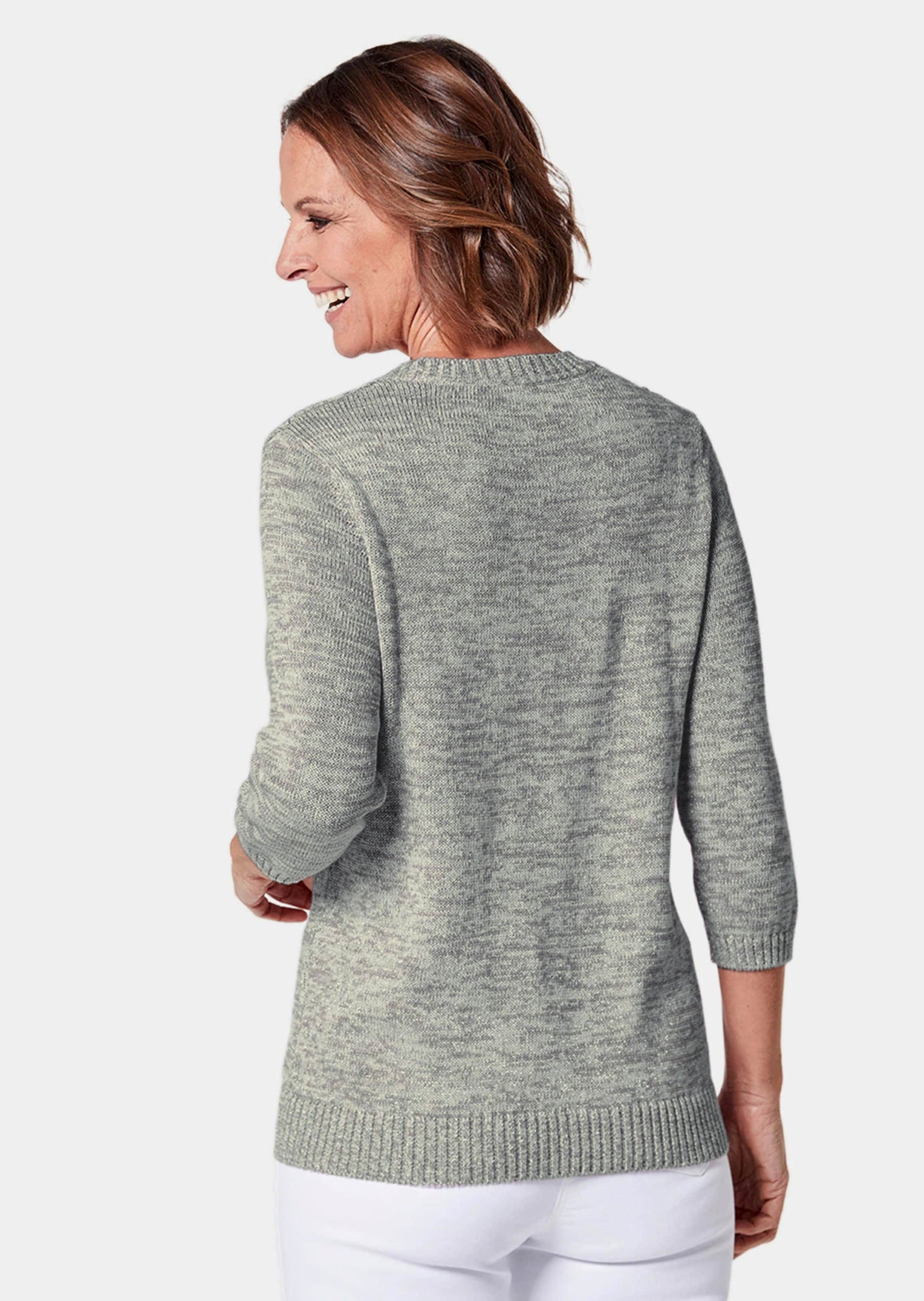 GOLDNER Rundhalspullover »Pullover Pullover mit schönem Ajourmuster«